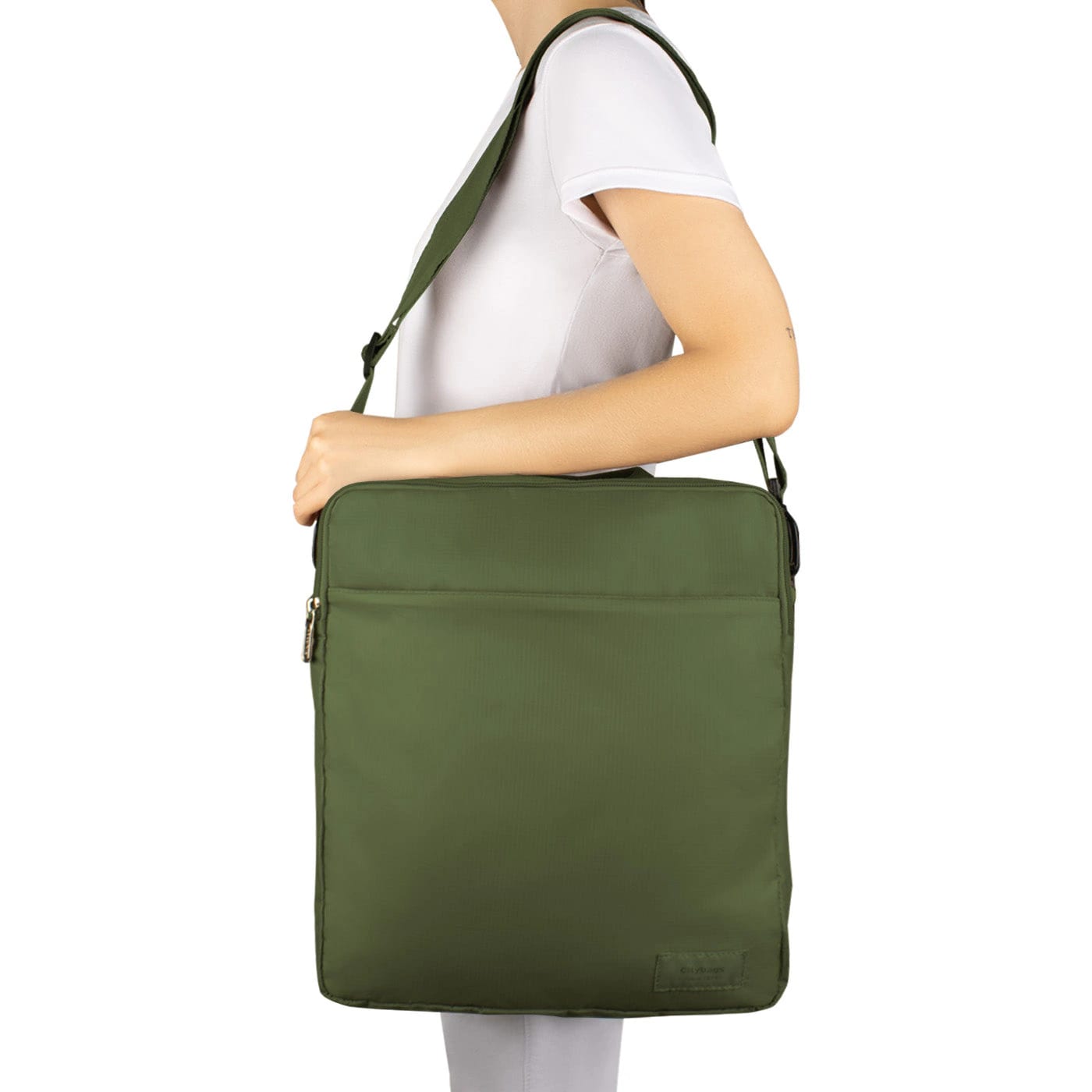 Bolso Manos Libres Convertible a Morral Citybags Light Verde Militar - imagen 3