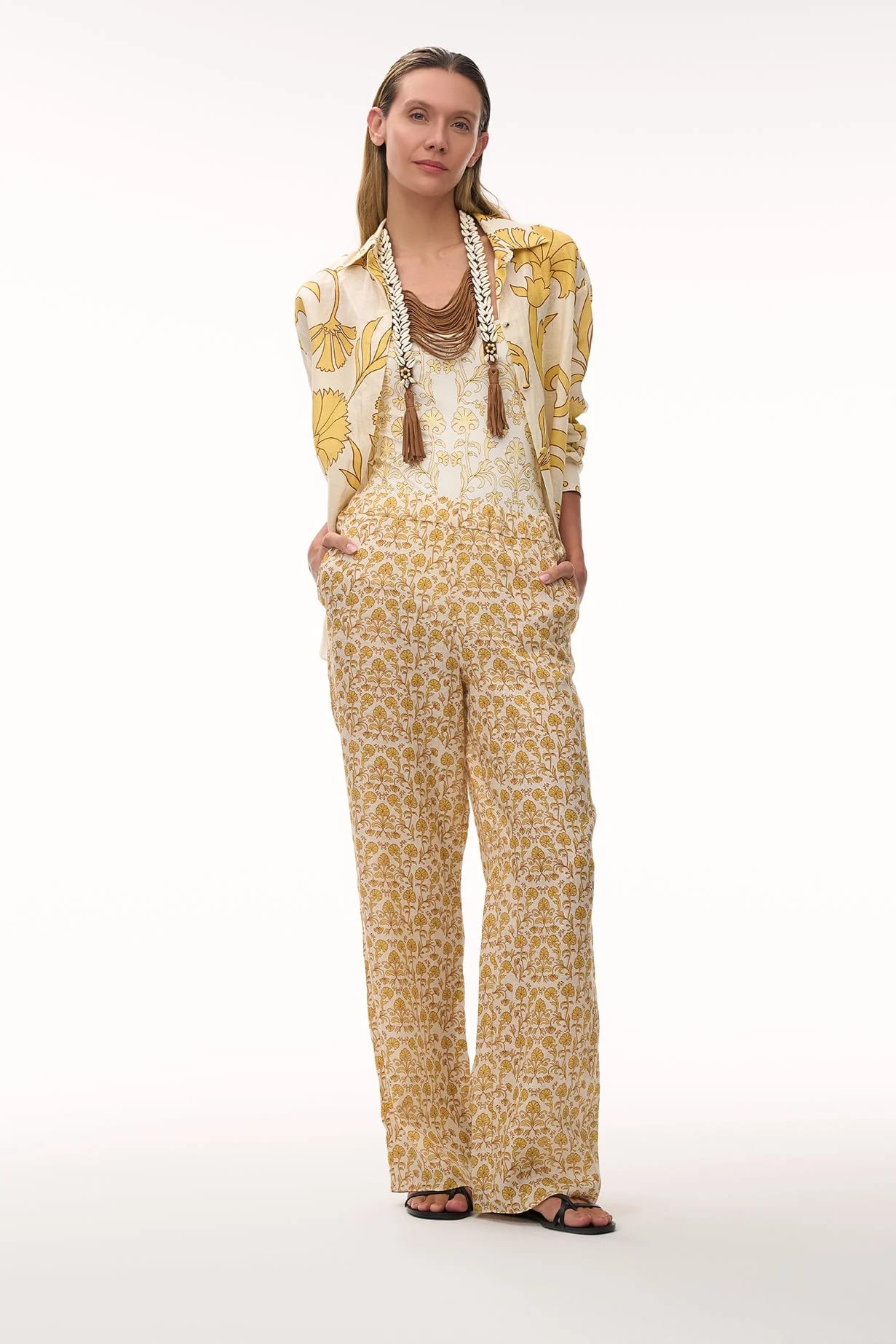 San Benito Linen Pants / Yellow Flowers - imagen 8