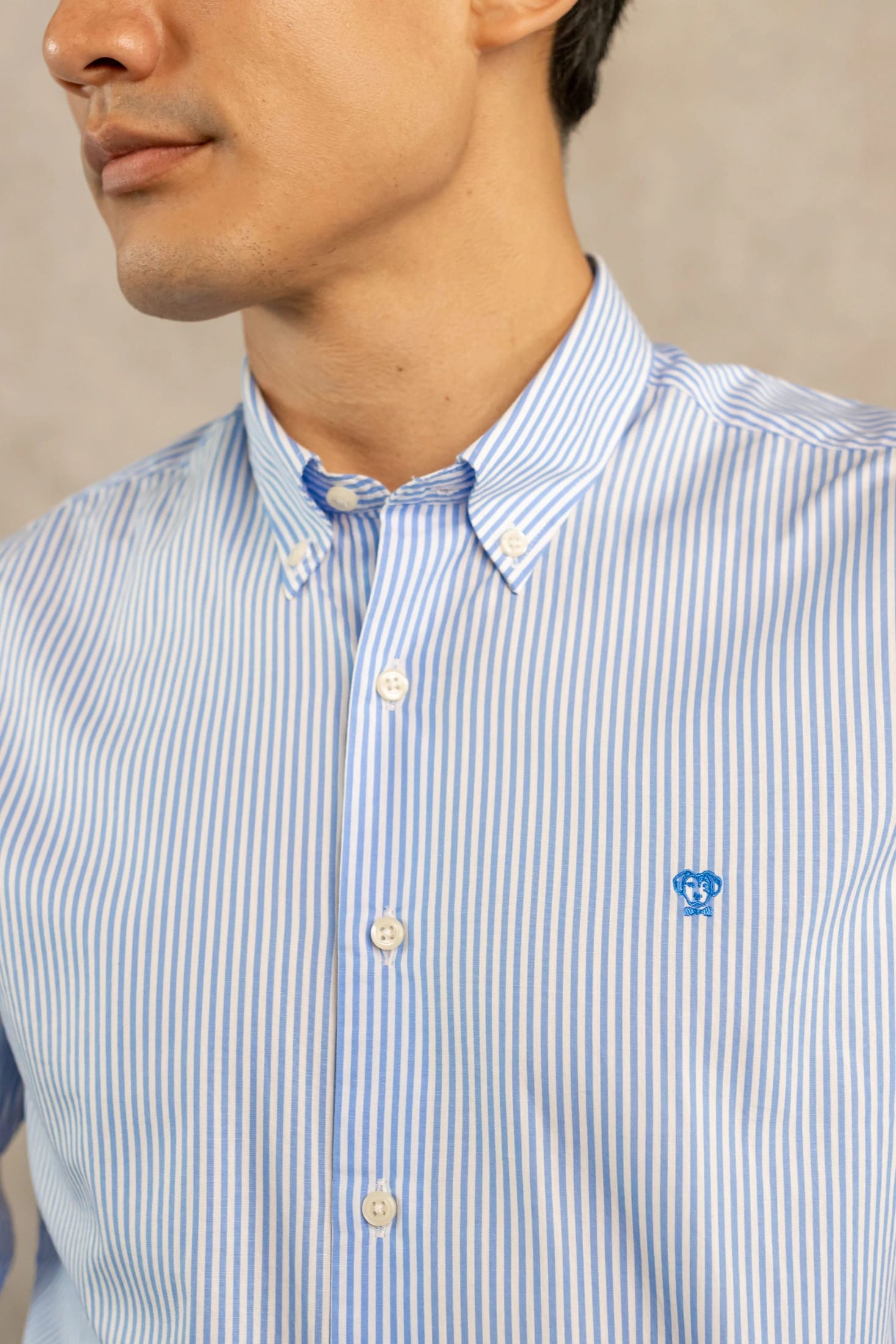 Camisa Antimanchas Popelina Rayas Azul Yale - imagen 3