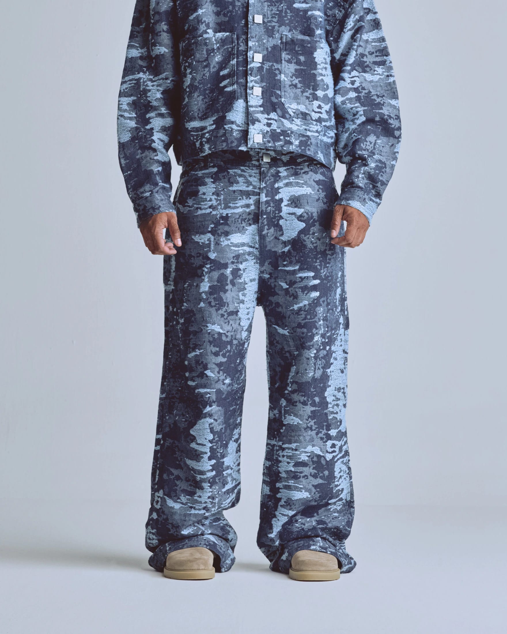 Capsule Basic Jacquard Wide Jeans Cammo Blue - imagen 2