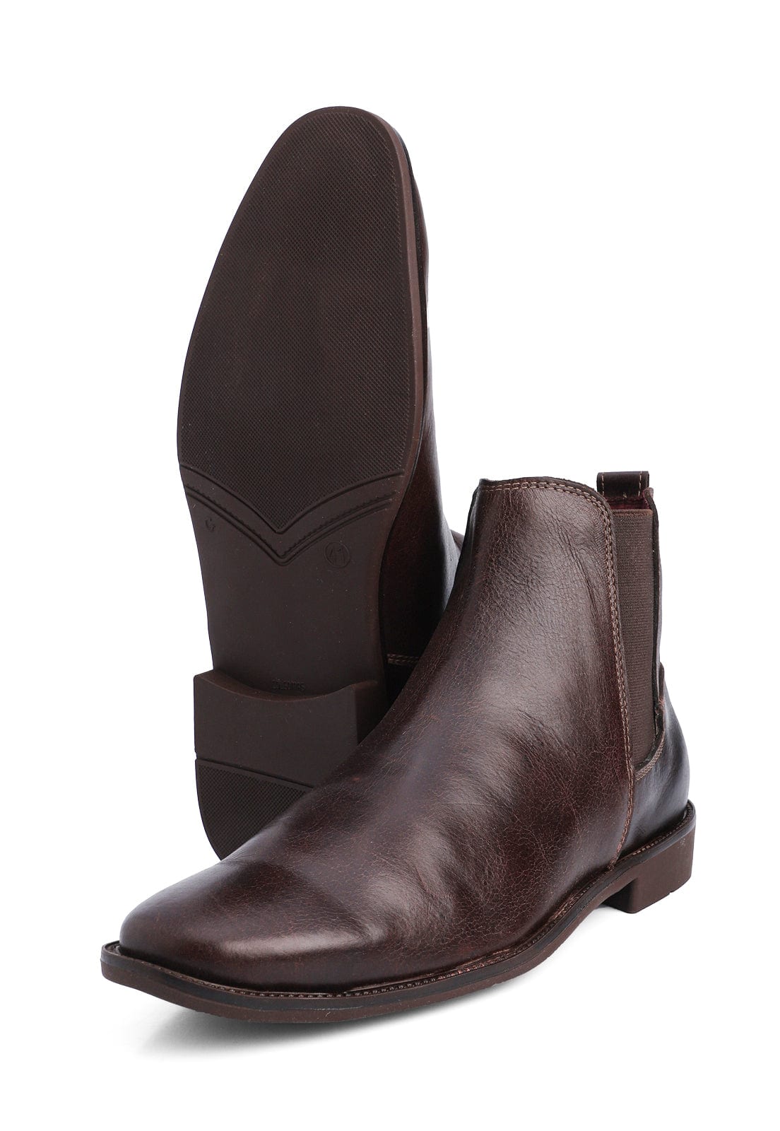 Botines chelsea cafe en cuero. - imagen 4