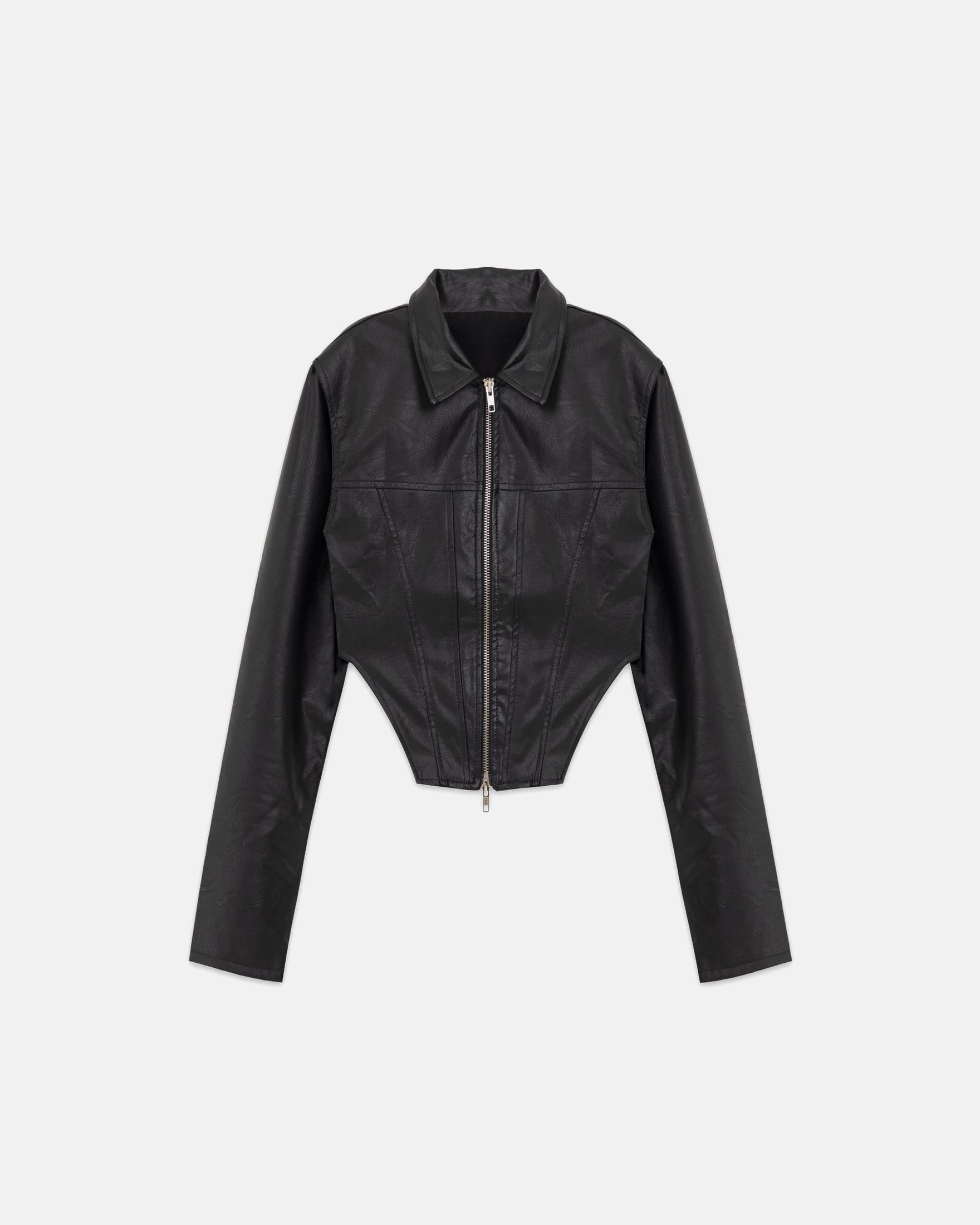 W 94' Worn Logo Pleather Aviator Jacket Black - imagen 3