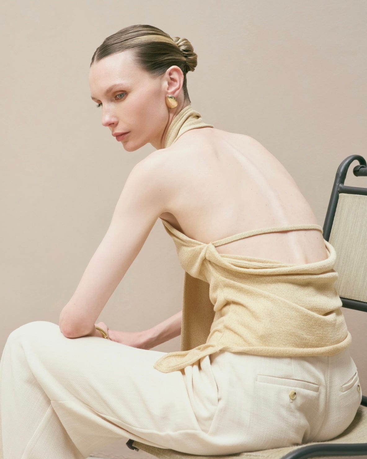 Top Afrodita Beige-Dorado - imagen 2