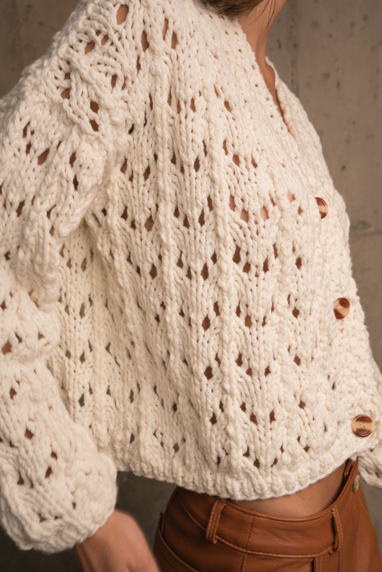OPEN PIPE MESH FABRIC SWEATER - imagen 3