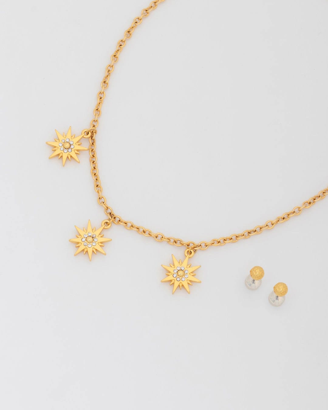 Collar Multicharms Estrellas Cristal + Aretes - imagen 2