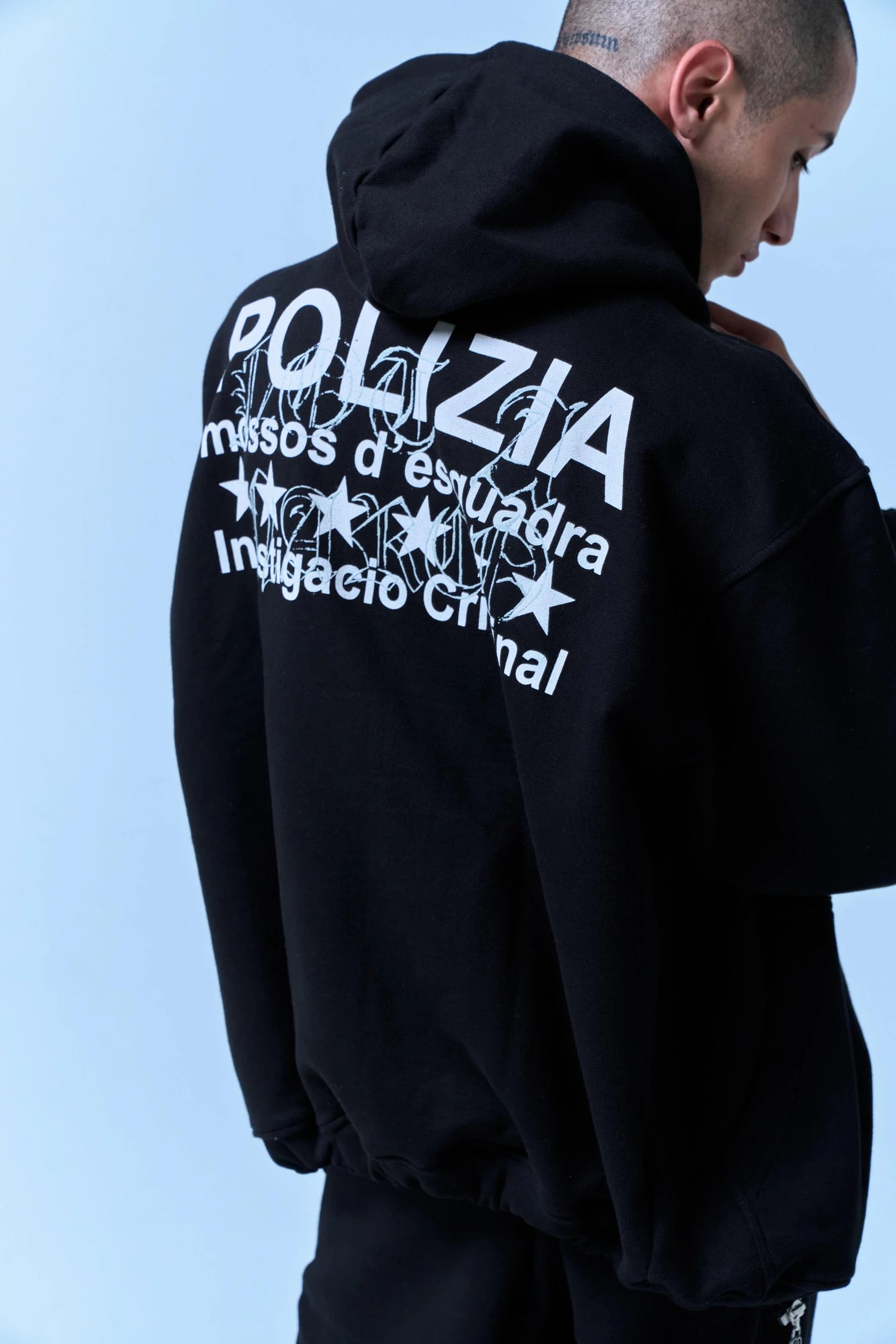 POLIZIA BLACK ZIPPER HOODIE - imagen 11