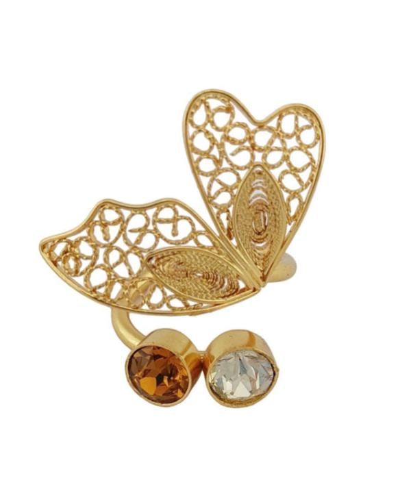 Anillo Alas Mariposa con cristales - imagen 1