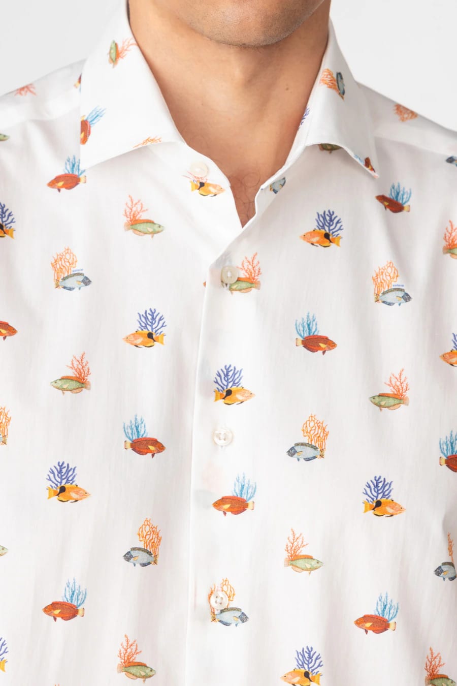 Men's cotton shirt white vanicoro - imagen 5