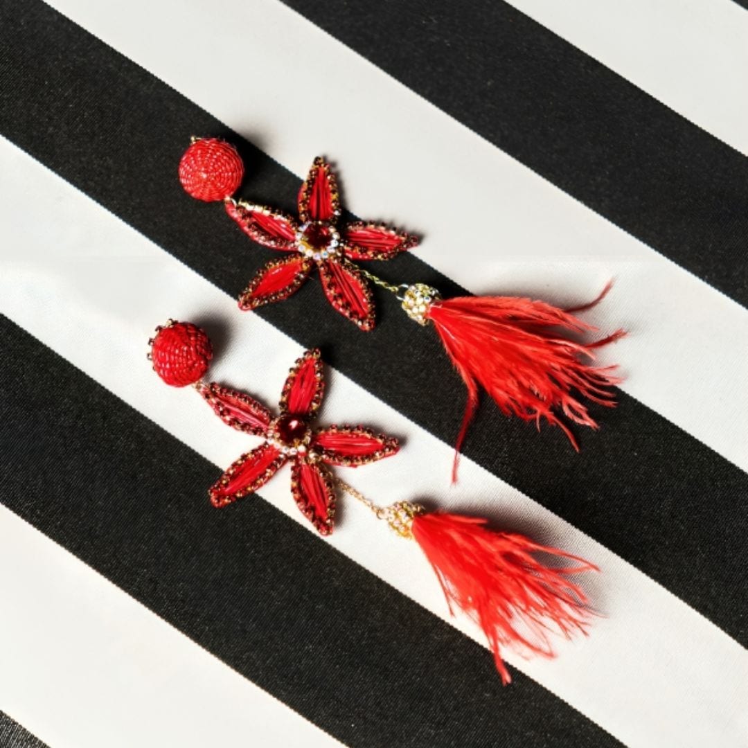 Red Star-Shaped Earrings - imagen 3