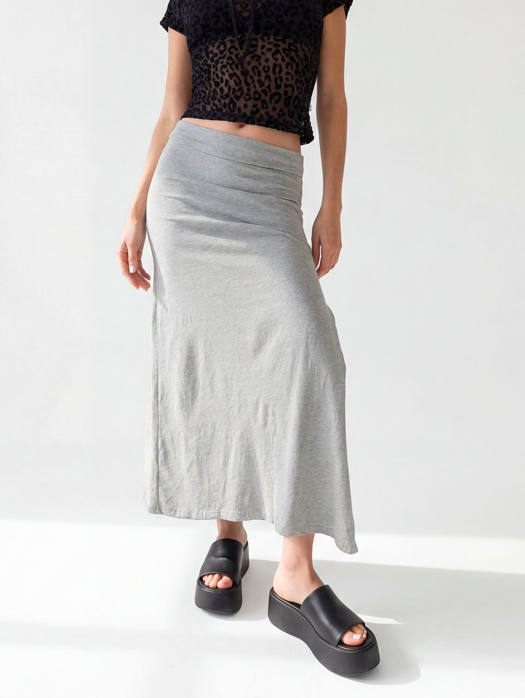 GREY SLIT SKIRT - imagen 6