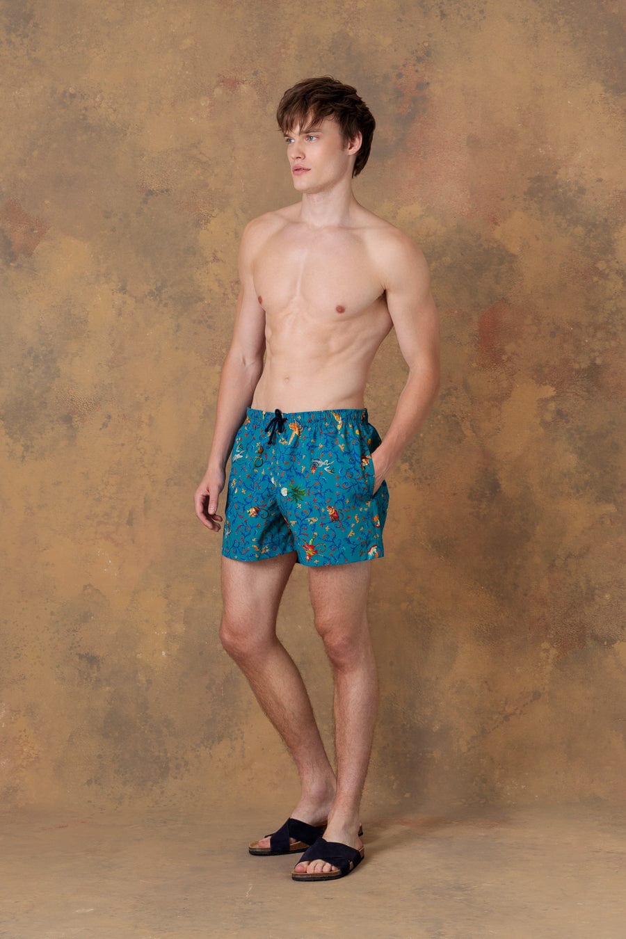 Men's swim trunk delphos teal - imagen 3