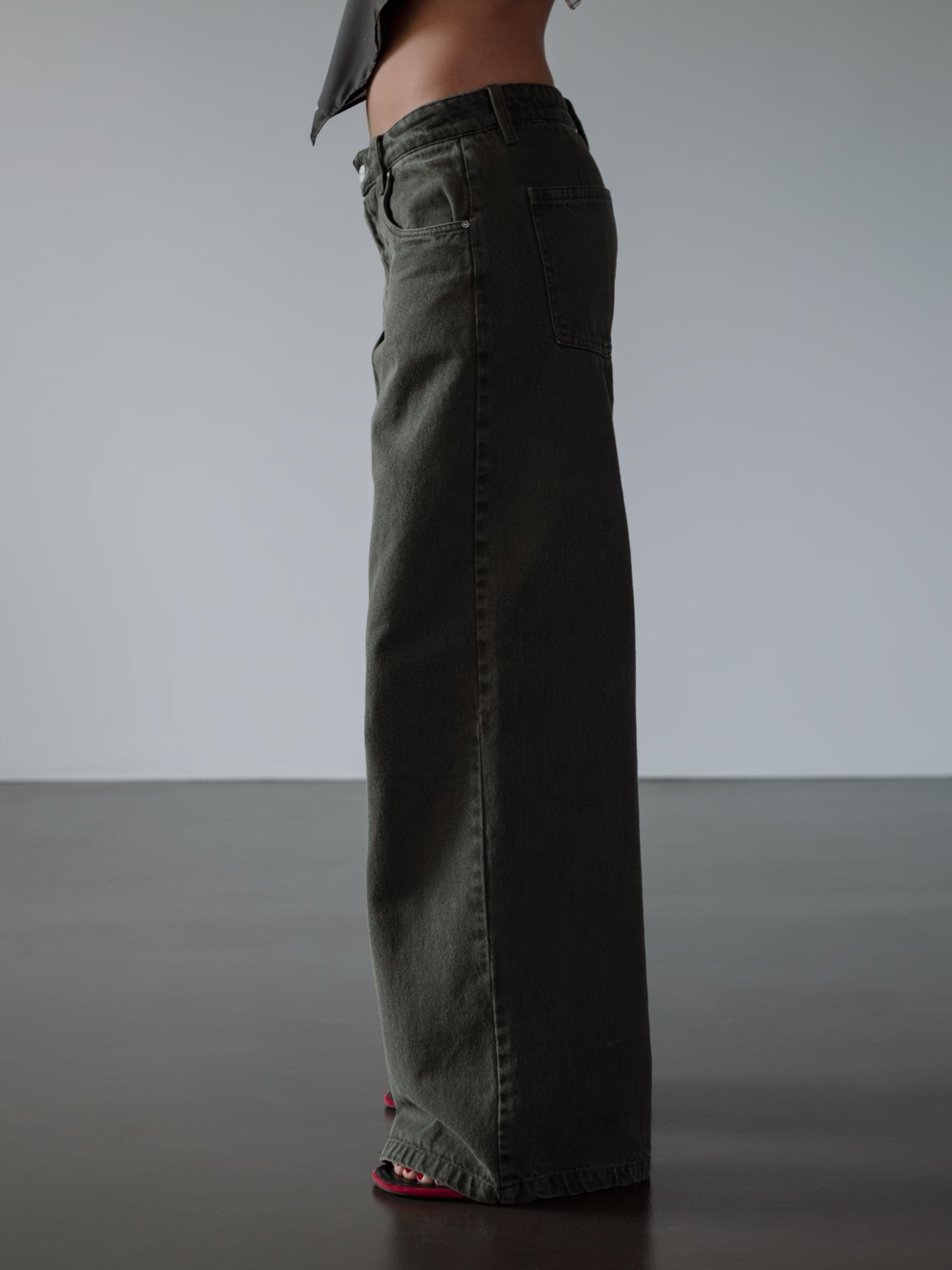 OVERSIZED BAGGY JEAN - OLIVE - imagen 7
