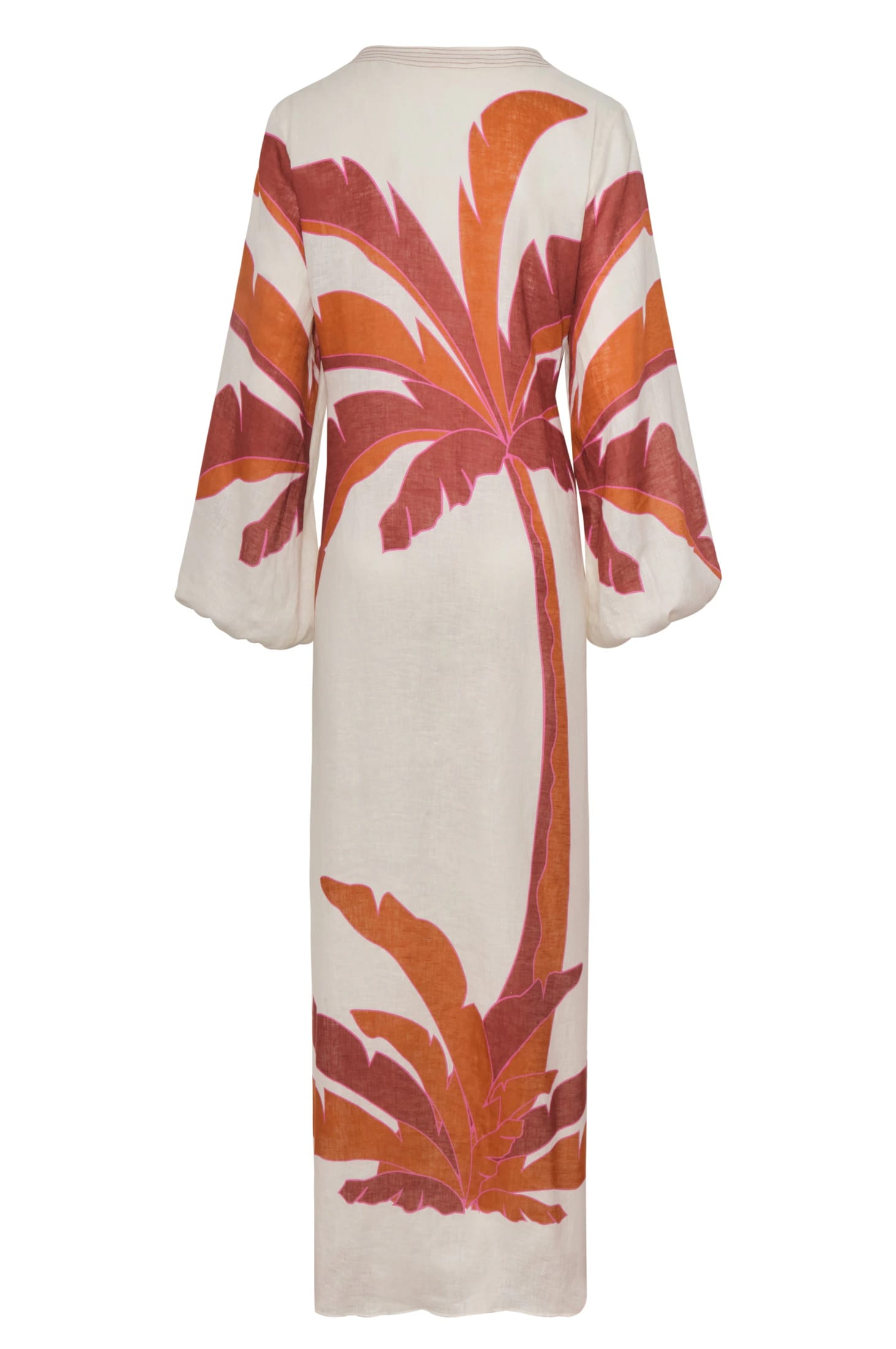 Hojarasca Linen Maxi Dress / Fuchsia Palm - imagen 3