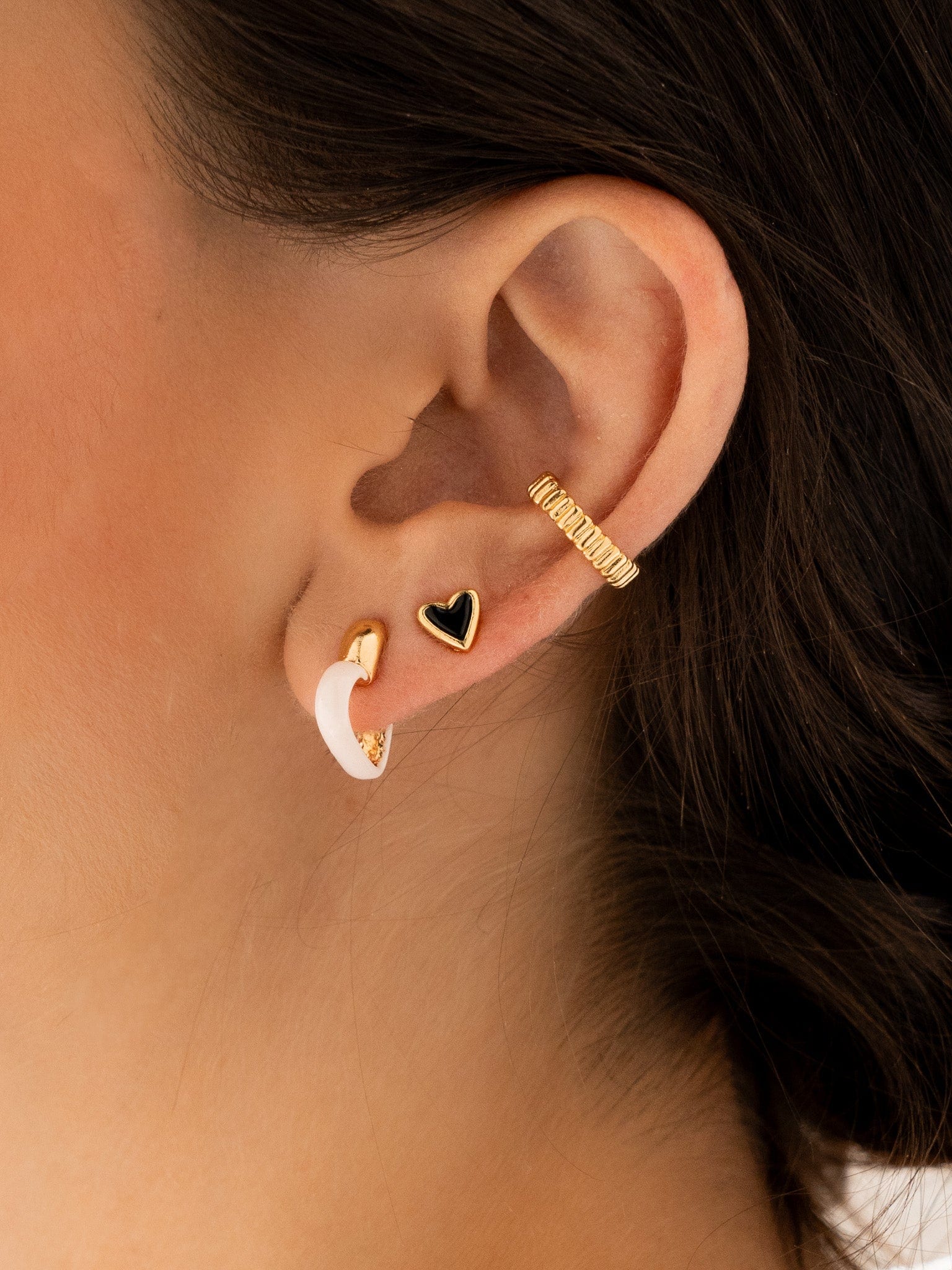 Set X3 Aretes Corazón Plano - imagen 1