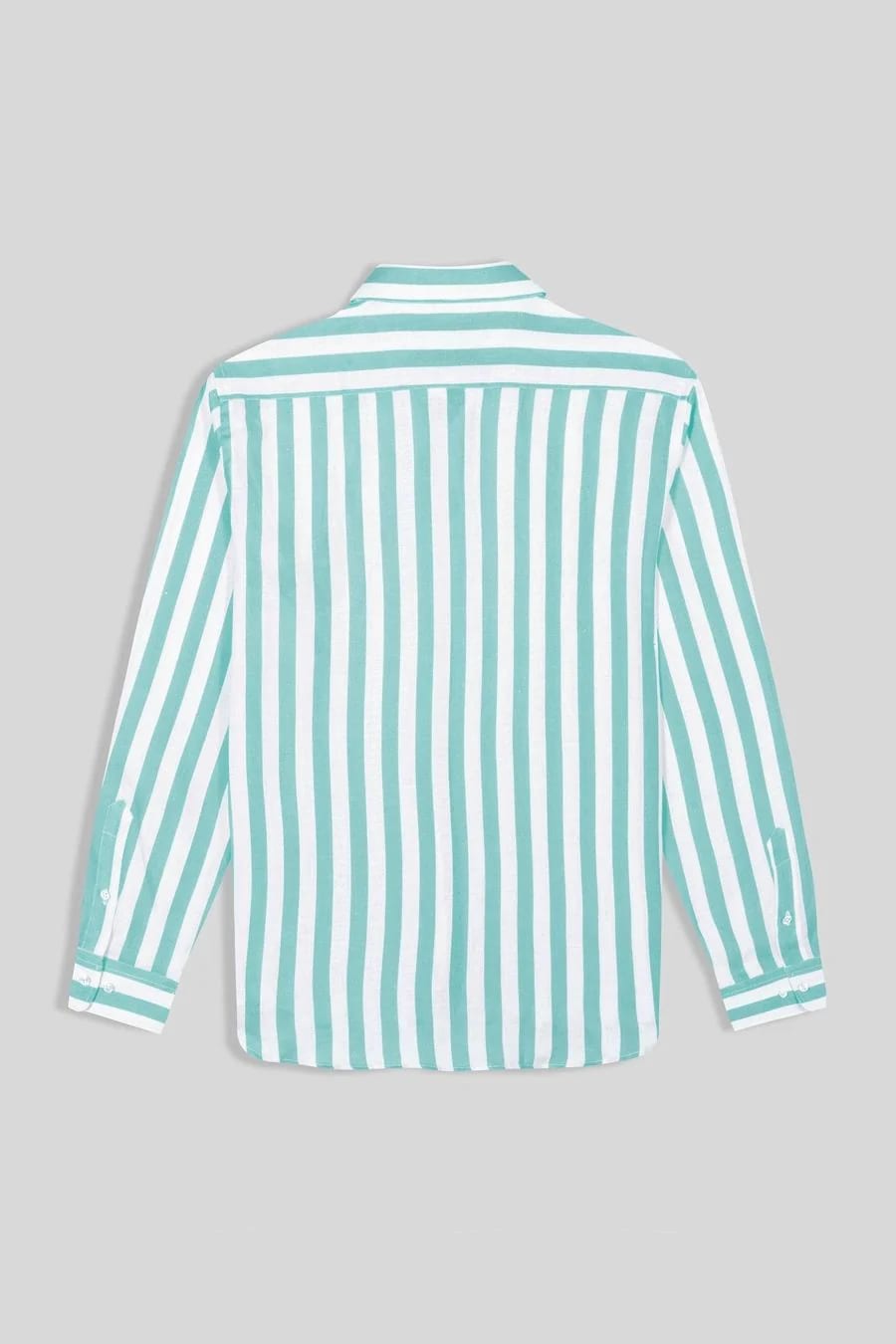 Men's linen shirt sky striped - imagen 3