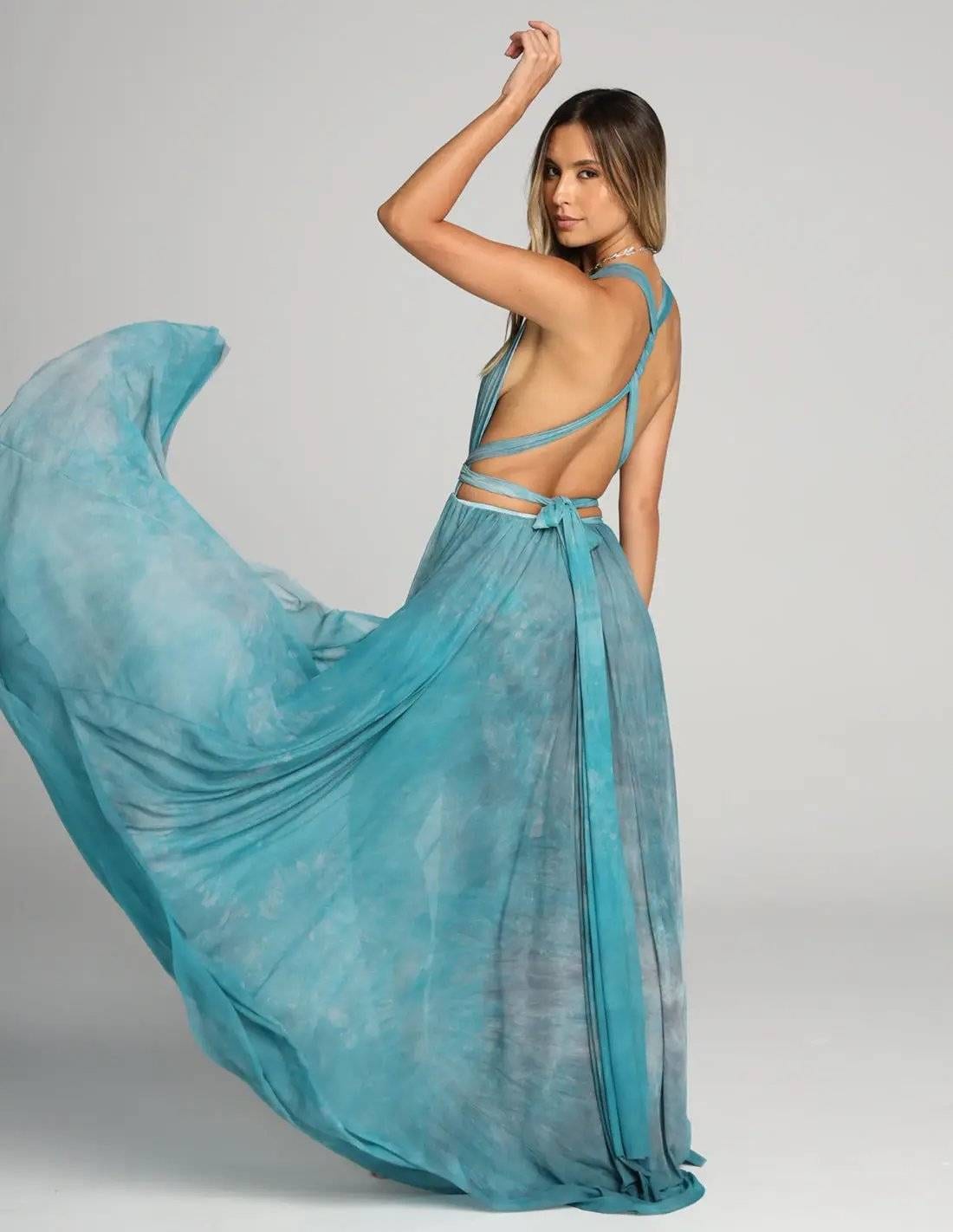 Vestido Hydra Spotted Blue + Black - imagen 2