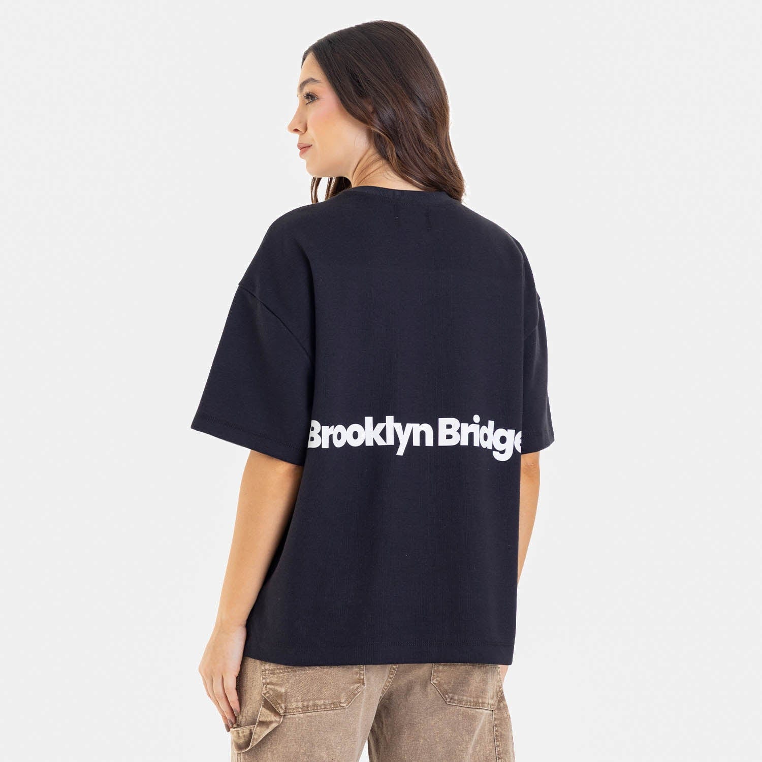 Boxy Fit Tee Brooklyn Bridge Negro - imagen 2