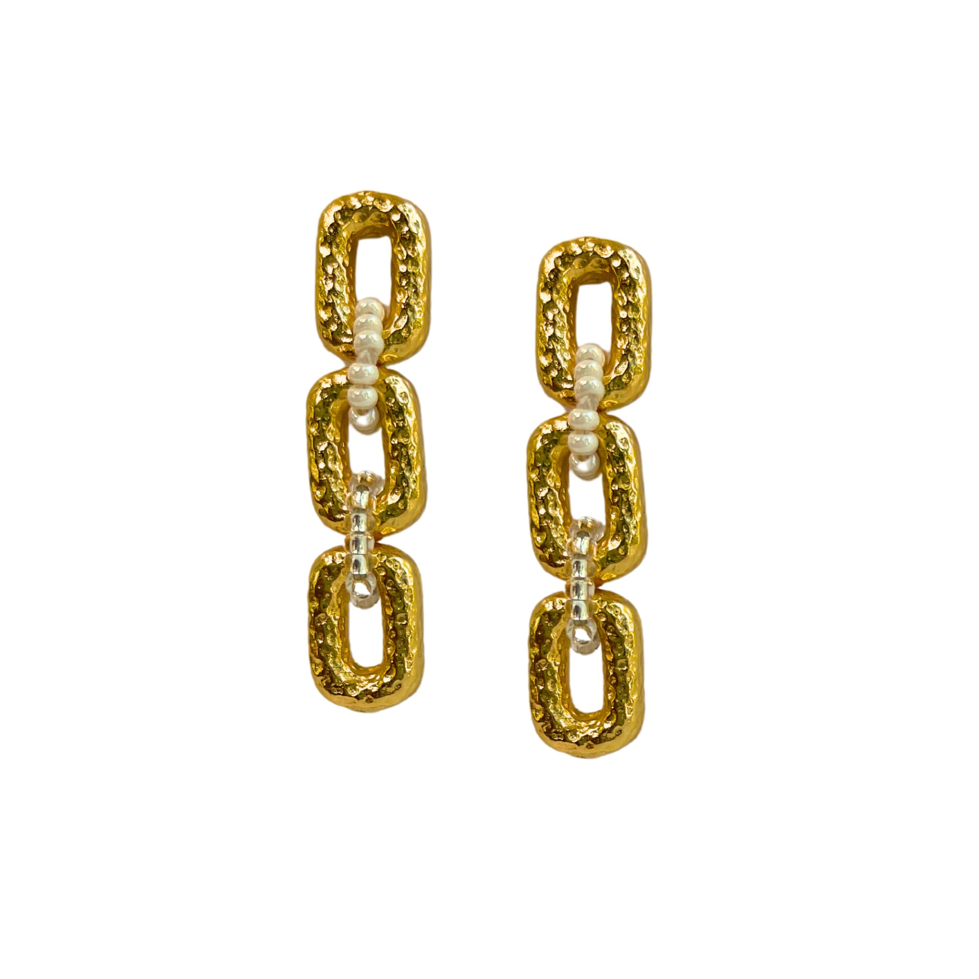 Connected Mini Link Beaded Earrings - imagen 10