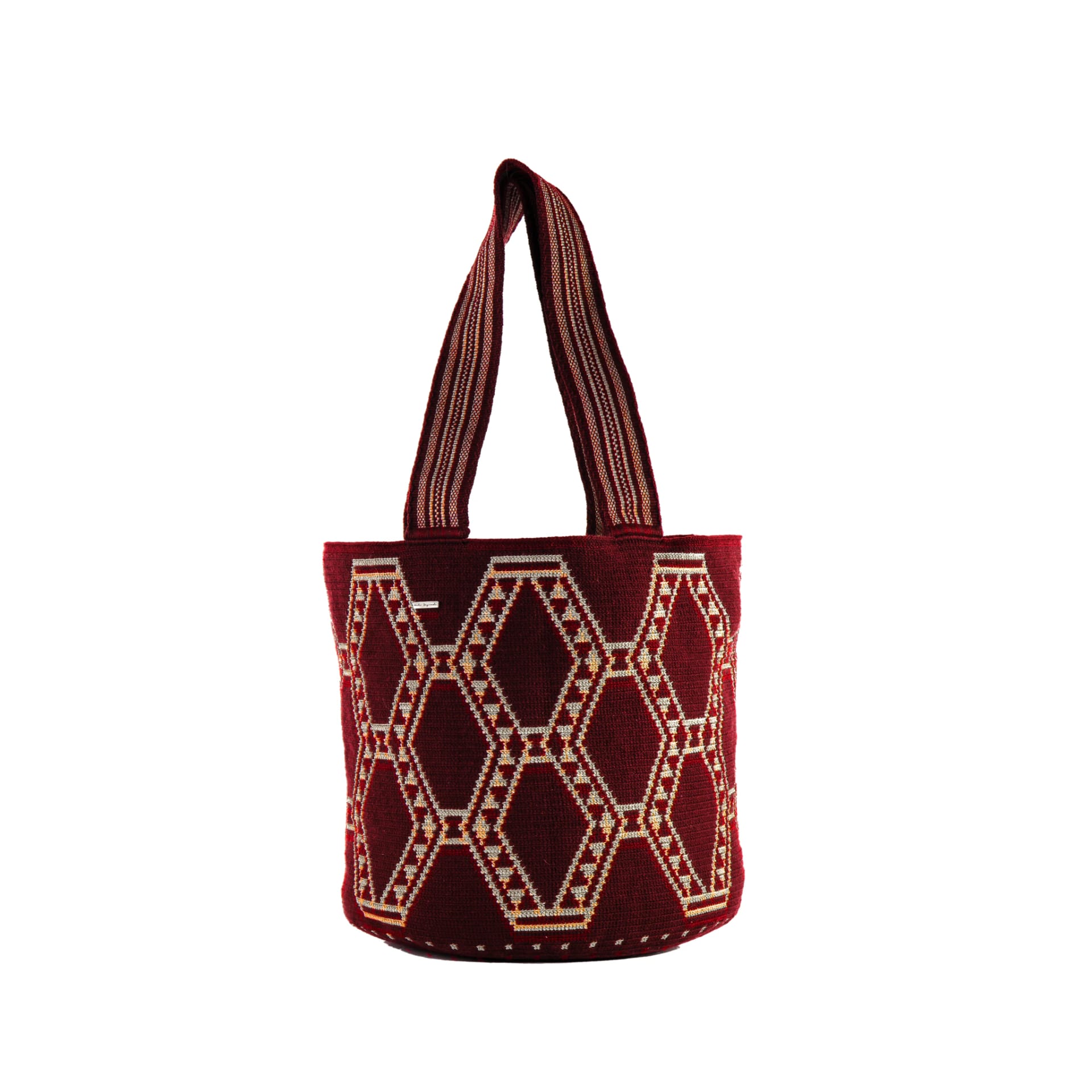 Bolso de Playa Wayuu Vino Tinto Brillante - imagen 1