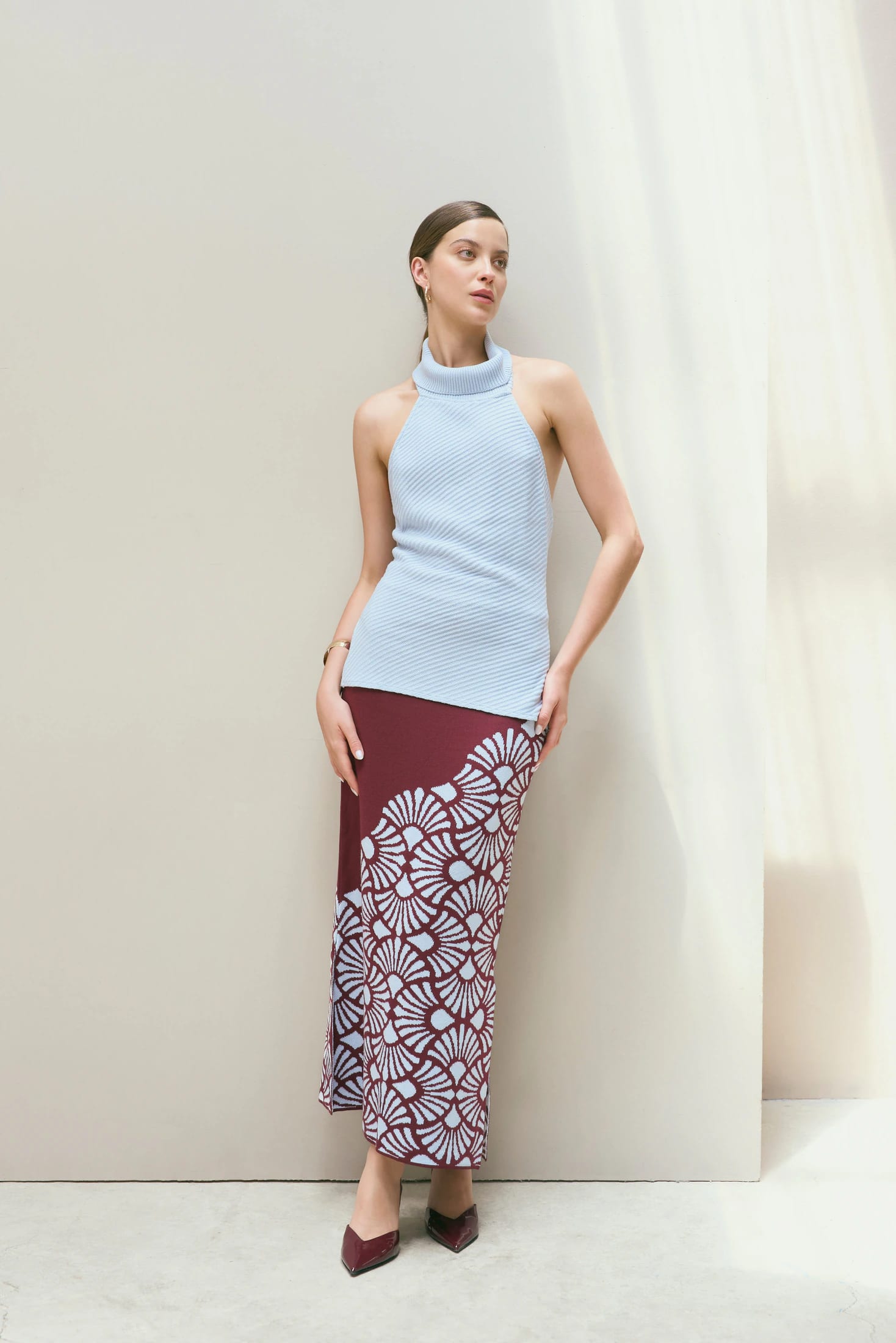 Falda Venus Vinotinto-Azul Celeste - imagen 1