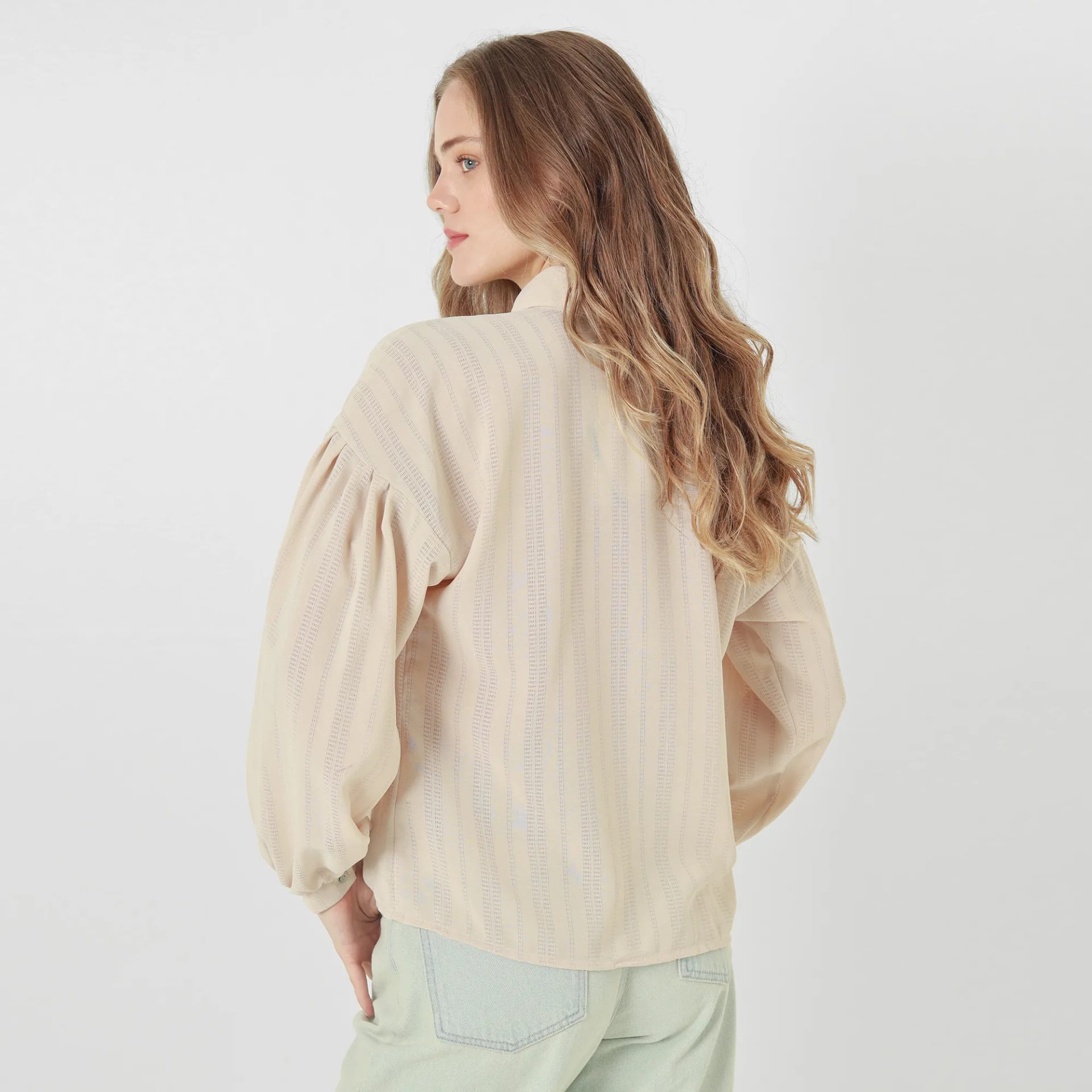 Blusa Cuello Camisero Manga Larga - imagen 6
