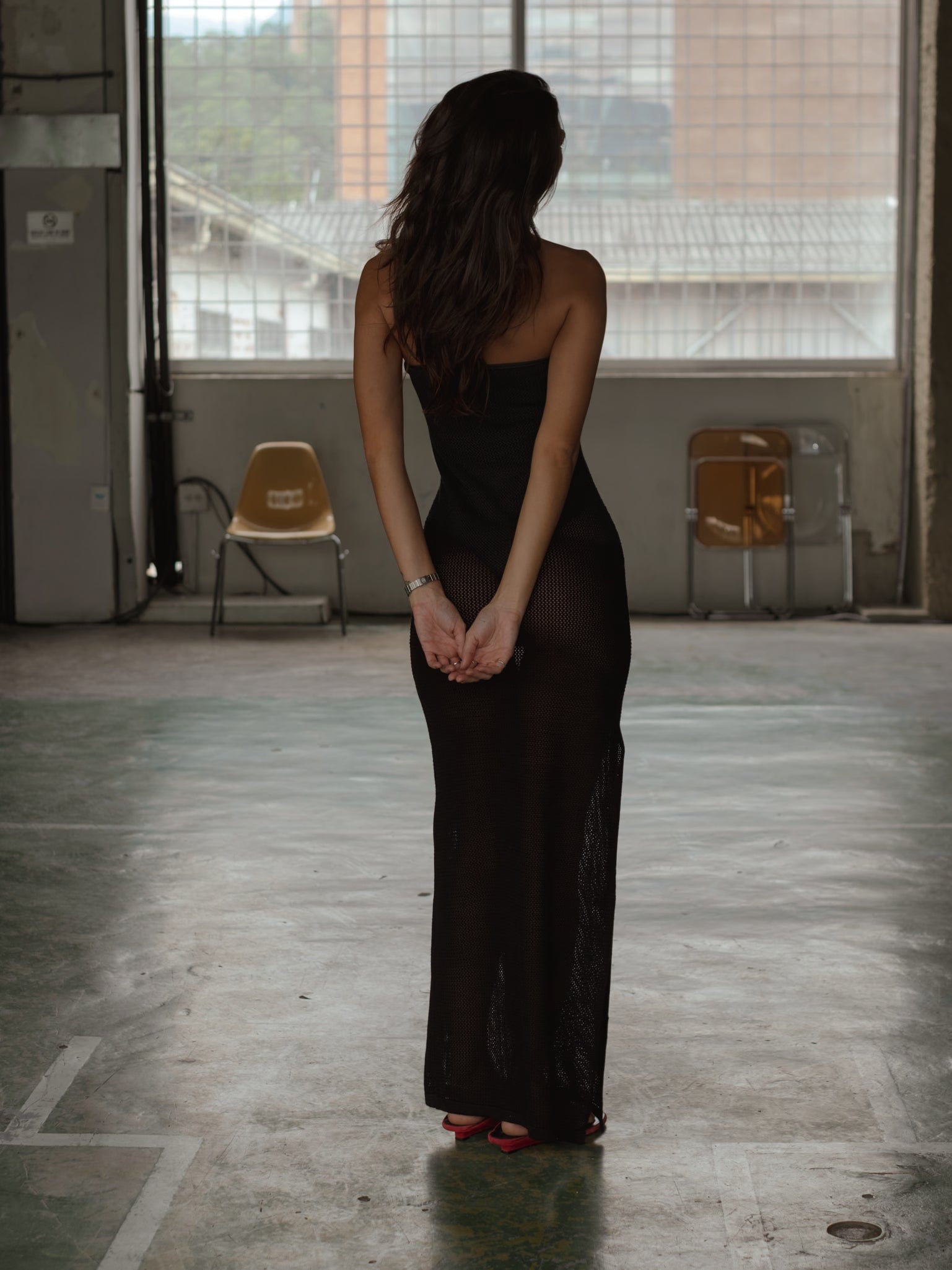 STRAPLESS BODYSUIT KNIT DRESS - BLACK - imagen 8