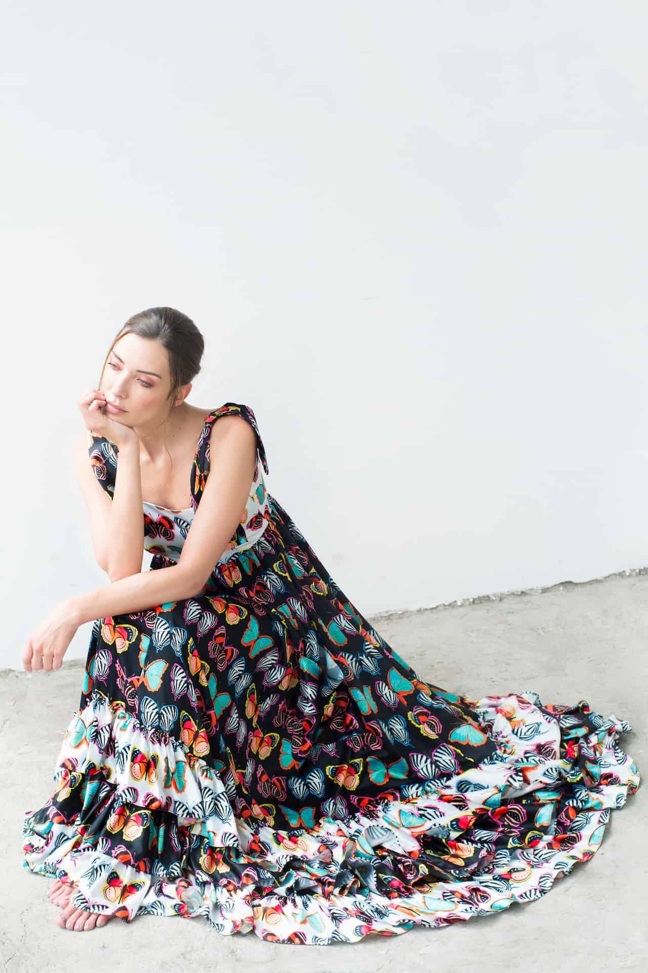 Maxi Vestido Tierra de Mariposas Negro - imagen 2