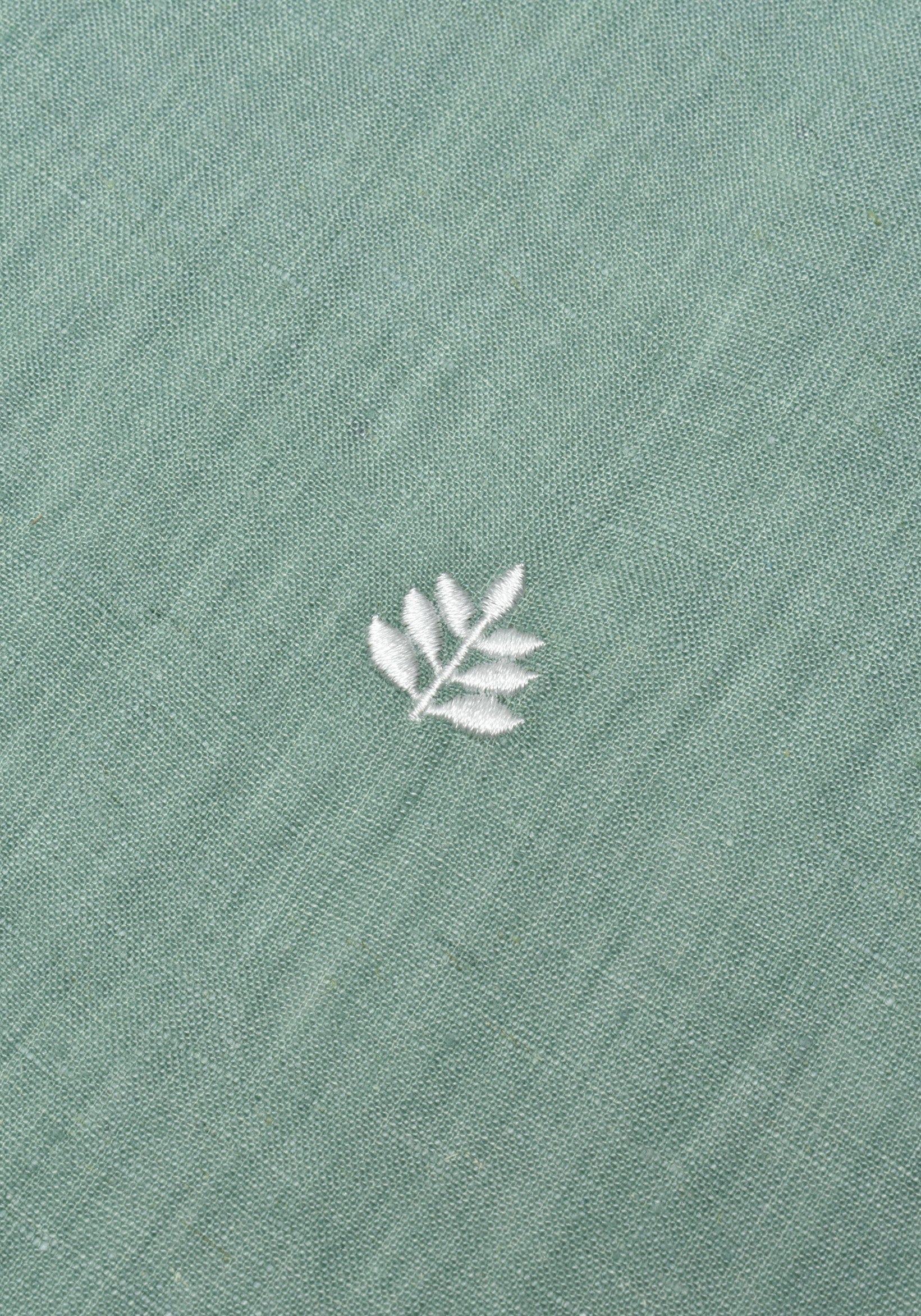 Camisa Lino Cuello Francés Verde Medio L-Bla - imagen 5