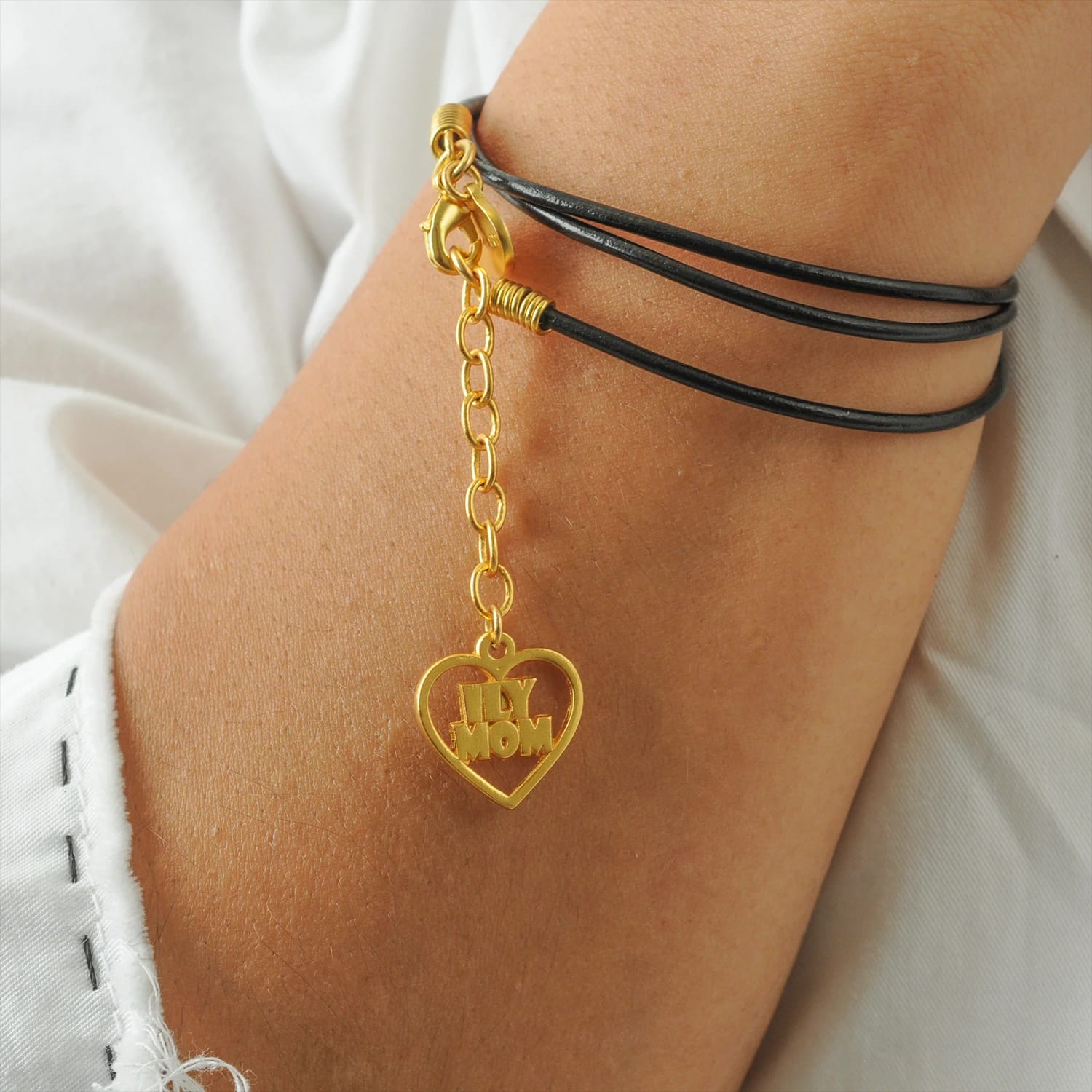 Pulsera cuero ILY mom - imagen 2