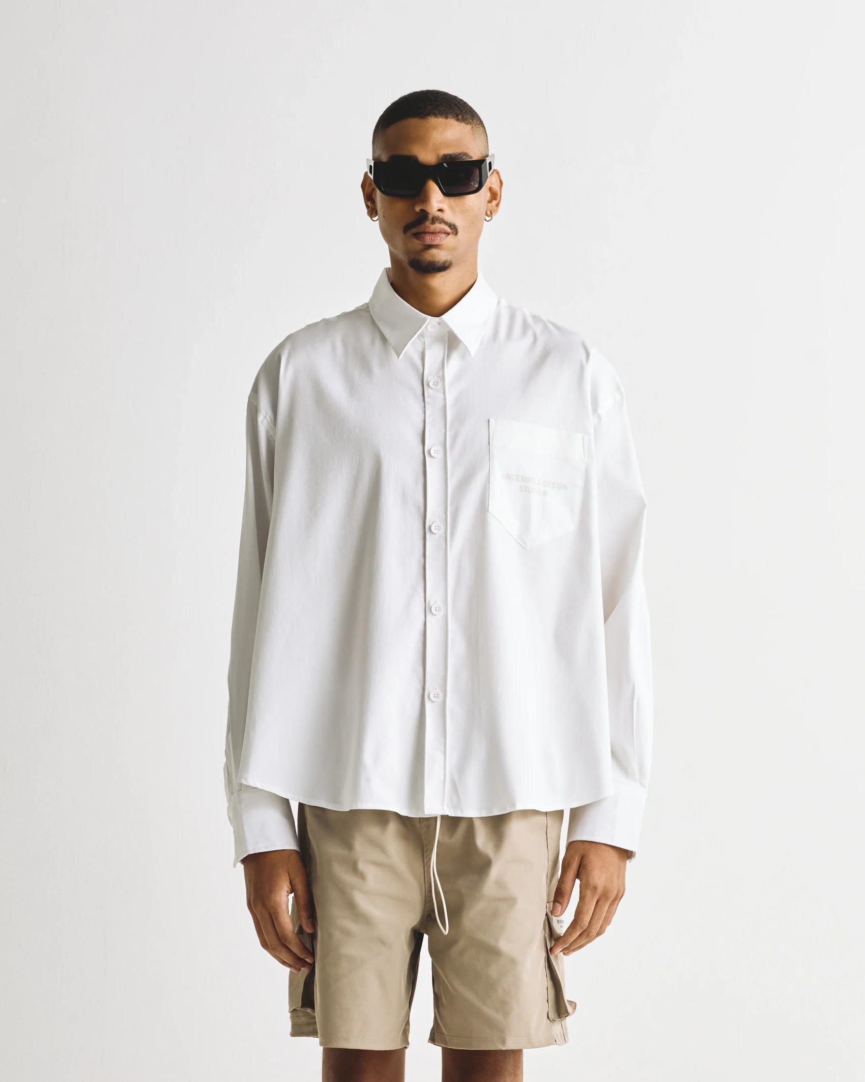 Basics Undergold Design Studio Long Sleeve Boxy Shirt Bone - imagen 3