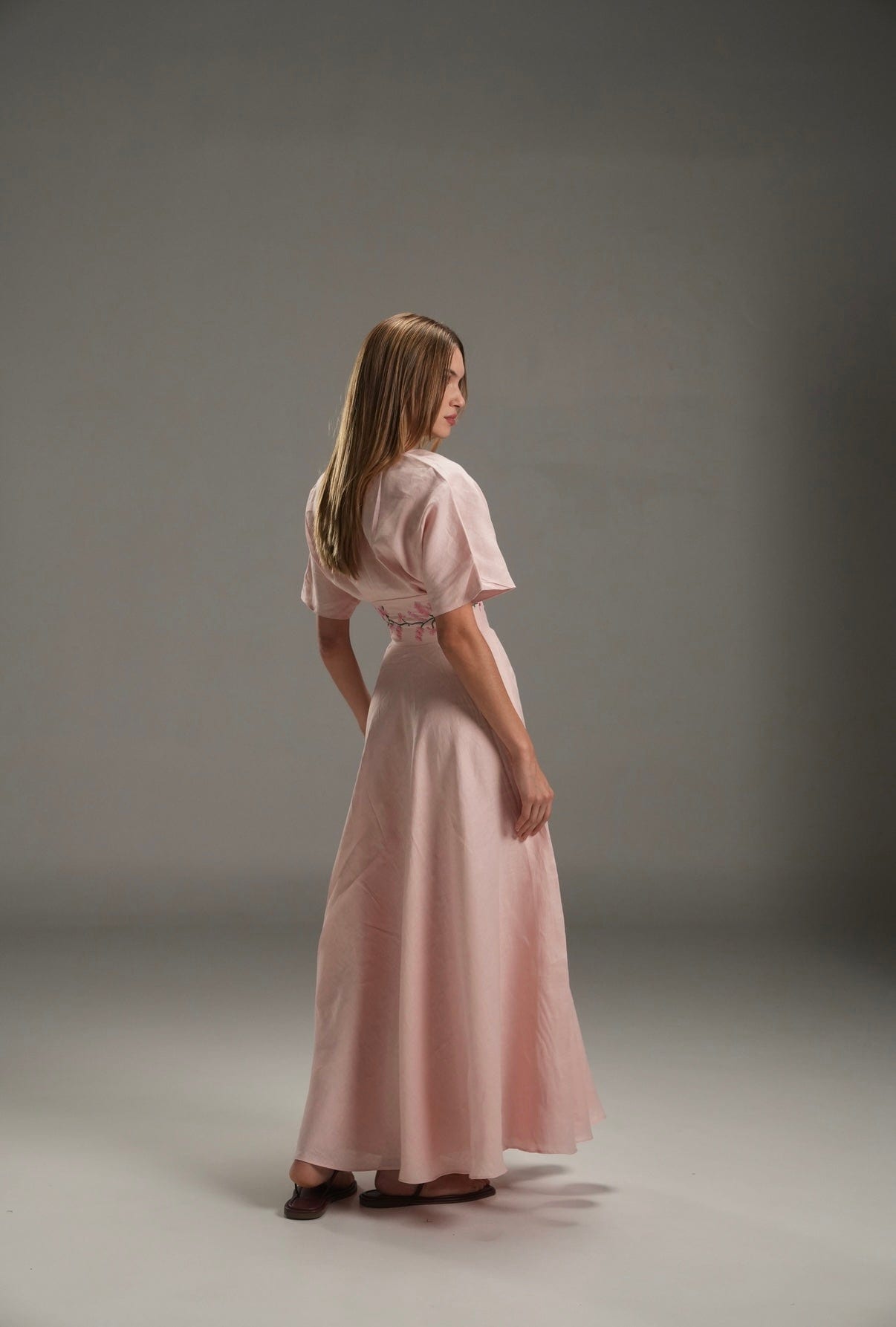 PINK LUCY LINEN LONG DRESS - imagen 2