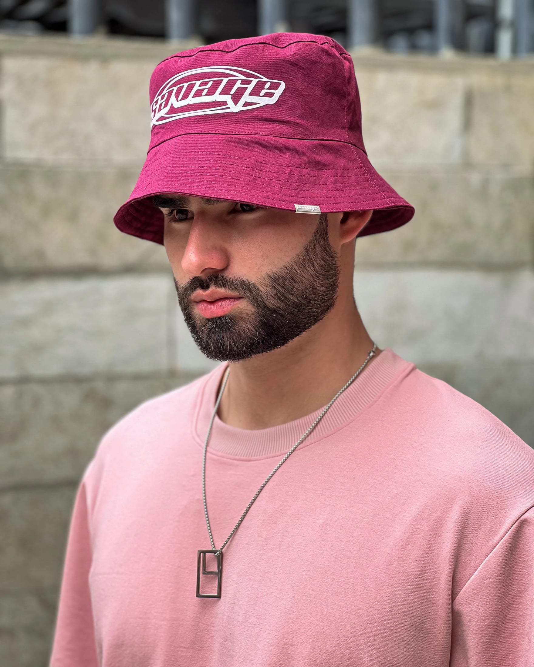 Bucket hat vinotinto /svg blanco 14262 - imagen 2