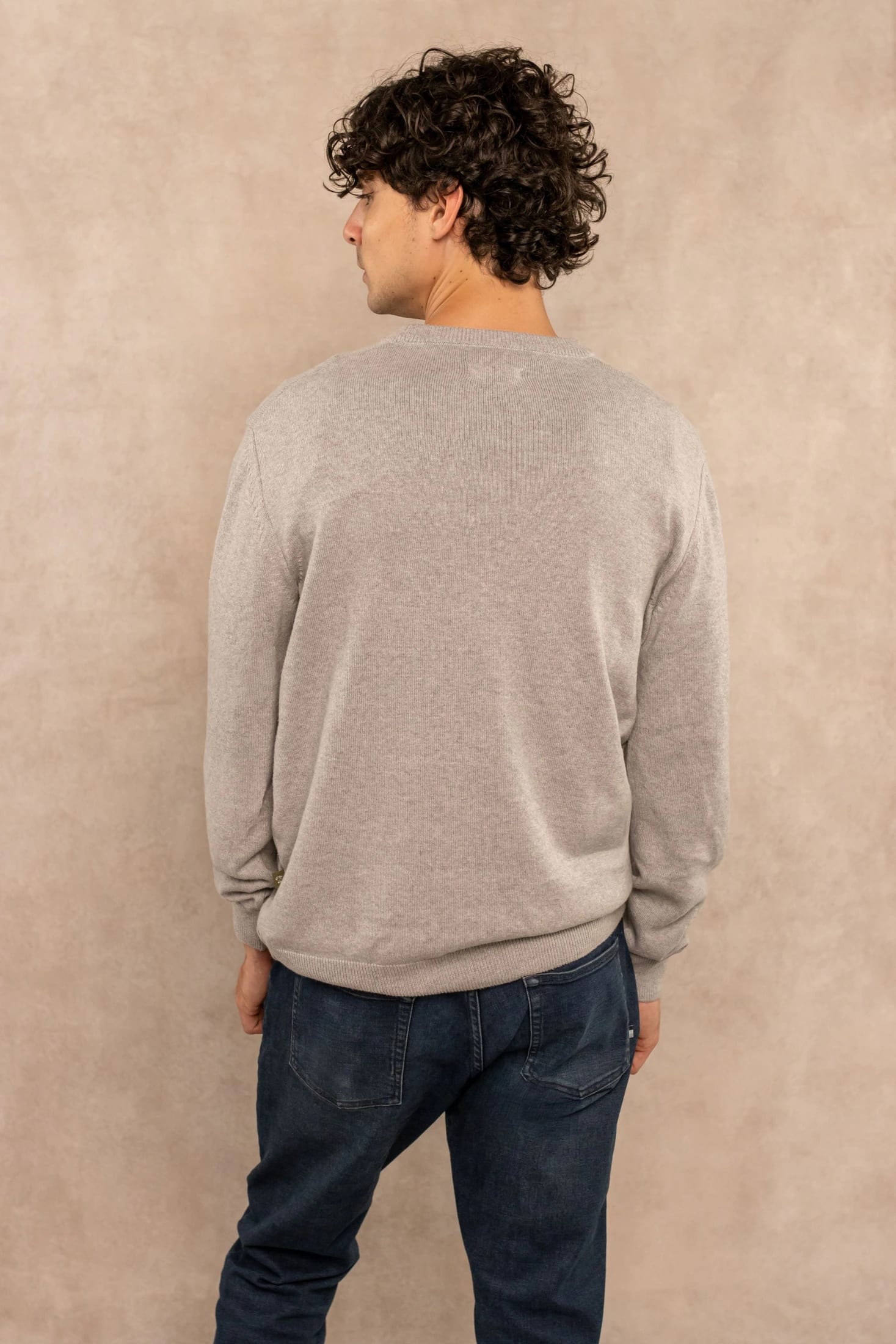 Sueter Algodon Peinado Cuello Redondo Arena - imagen 4