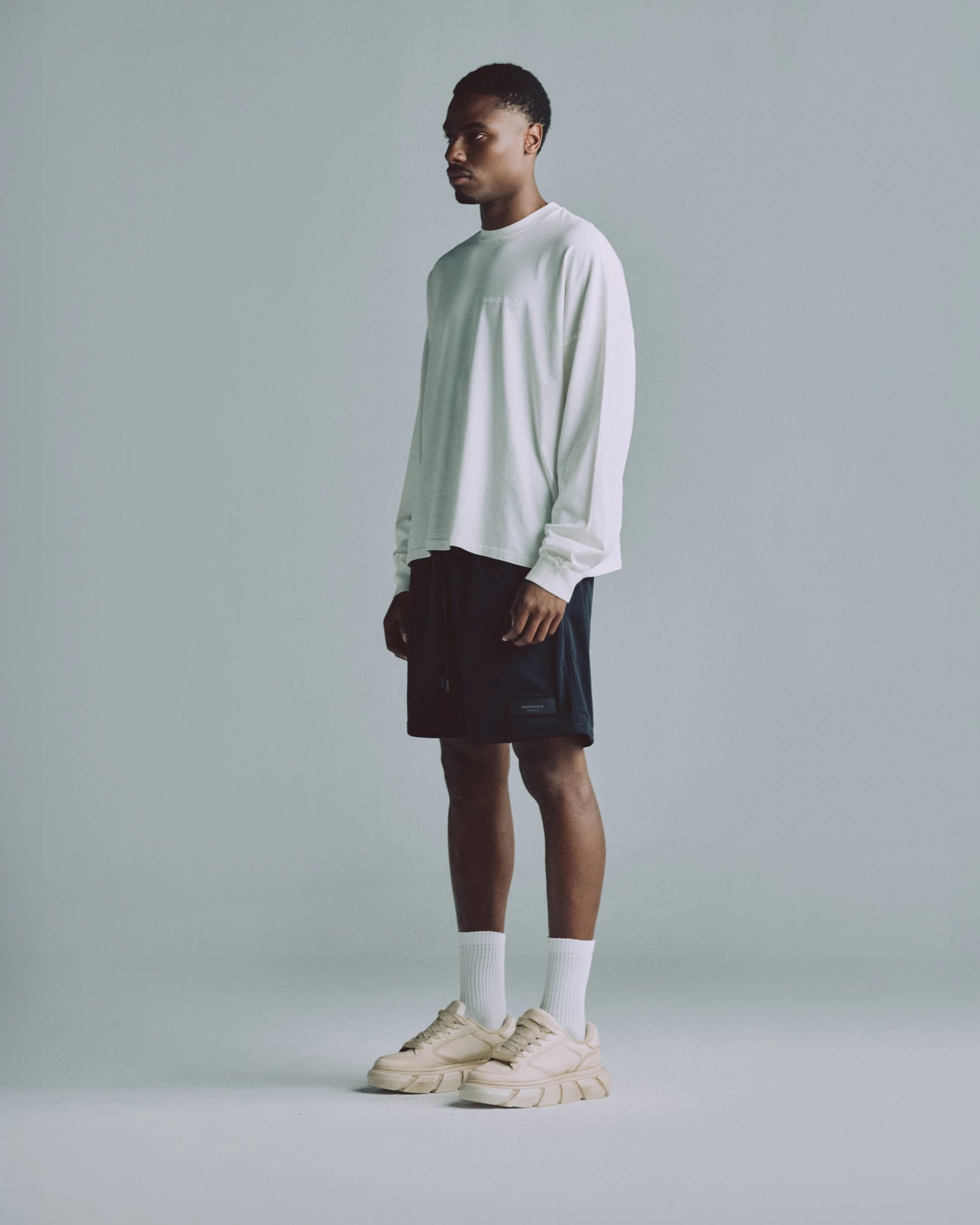 Line Logo Long Sleeve Boxy Fit Tshirt White - imagen 5