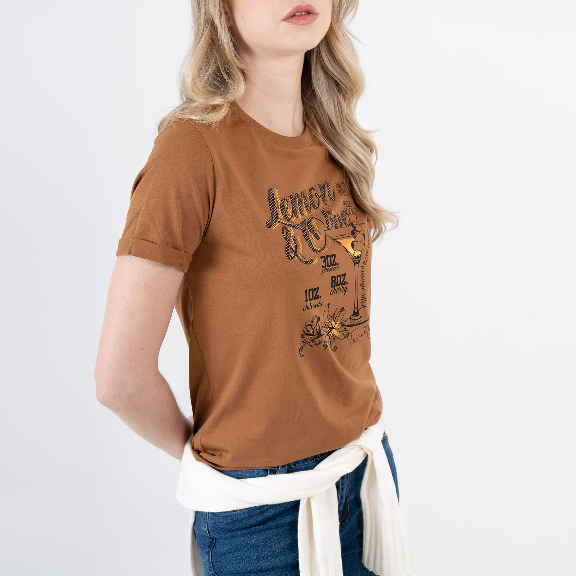 Camiseta cuello redondo manga corta con estampado Lemon & Olive - imagen 3