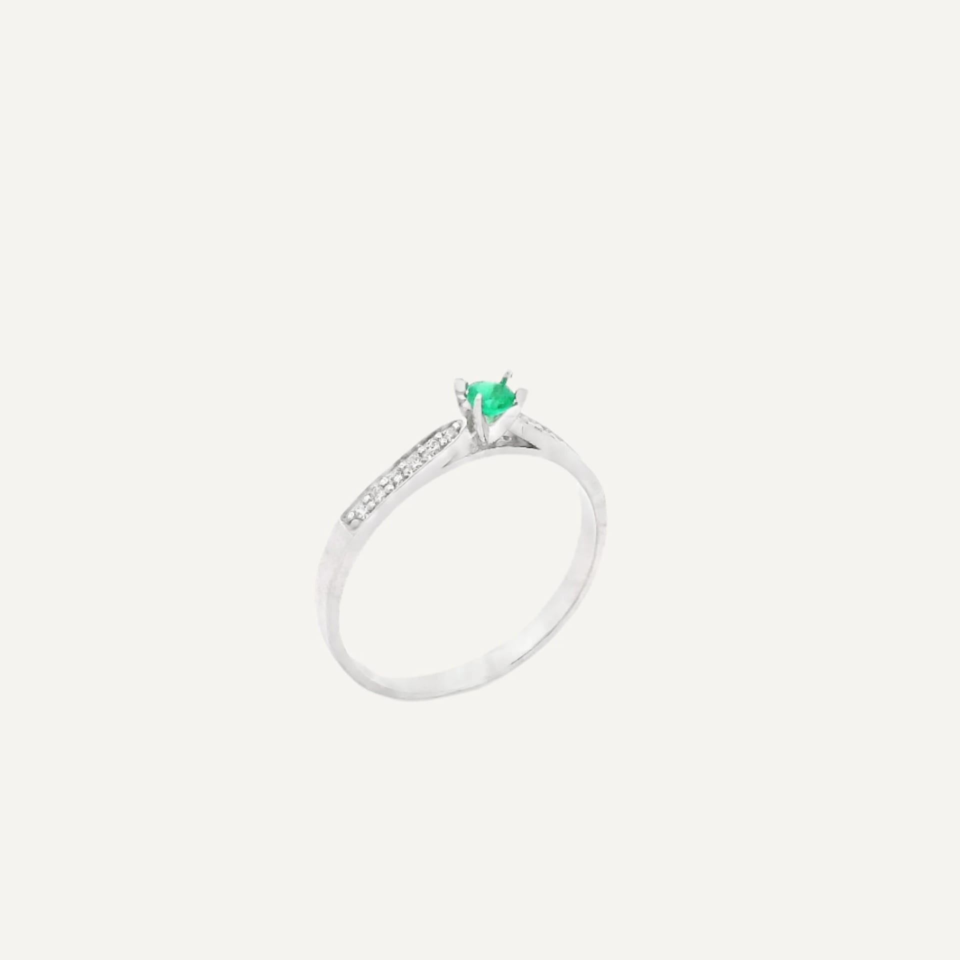 Anillo Compromiso Princess petite esmeralda - imagen 1