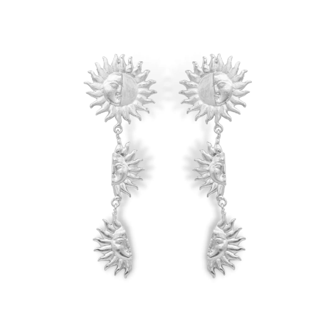 Aretes largos con soles - imagen 1