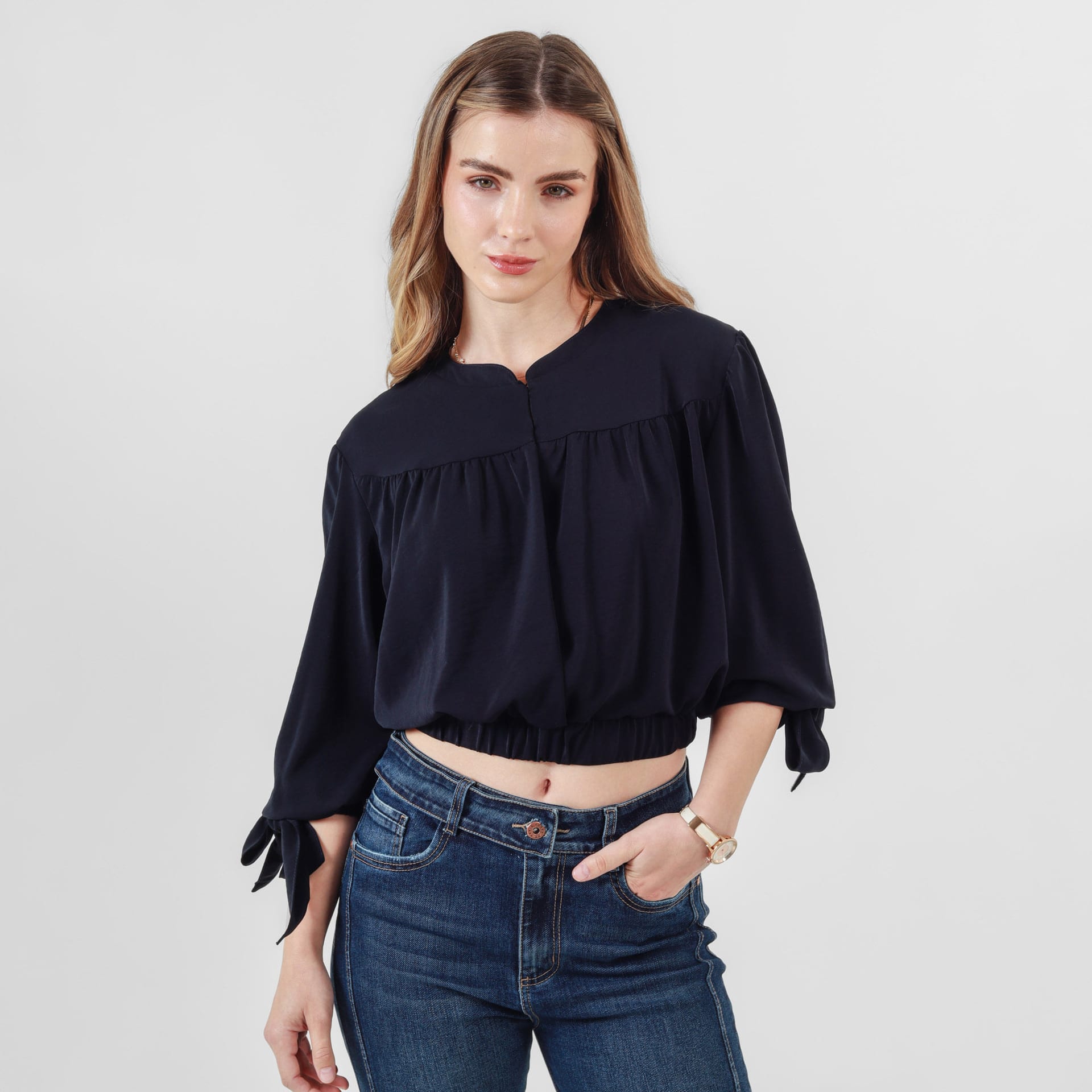 Blusa Cuello Neru Manga 3 Cuartos - imagen 4