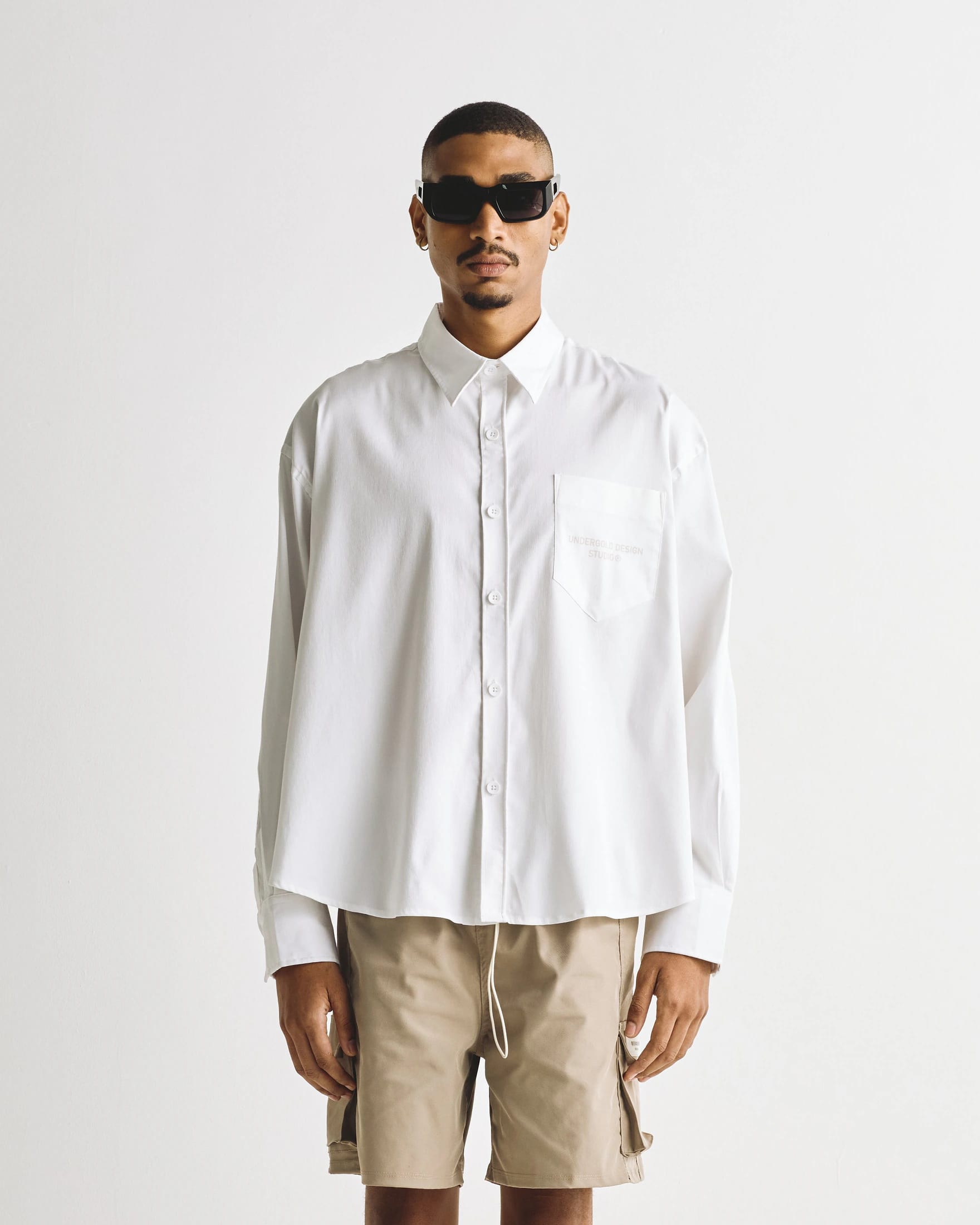 Basics Undergold Design Studio Long Sleeve Boxy Shirt Bone - imagen 10