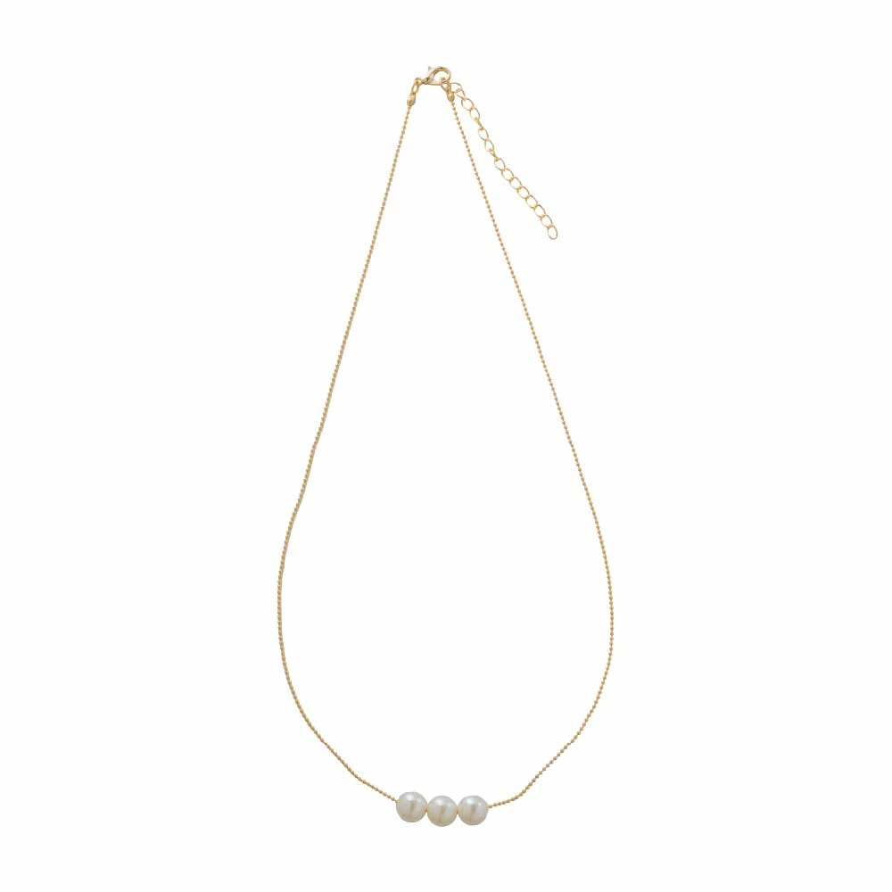 Collar Cadena Tres Perlas - imagen 3