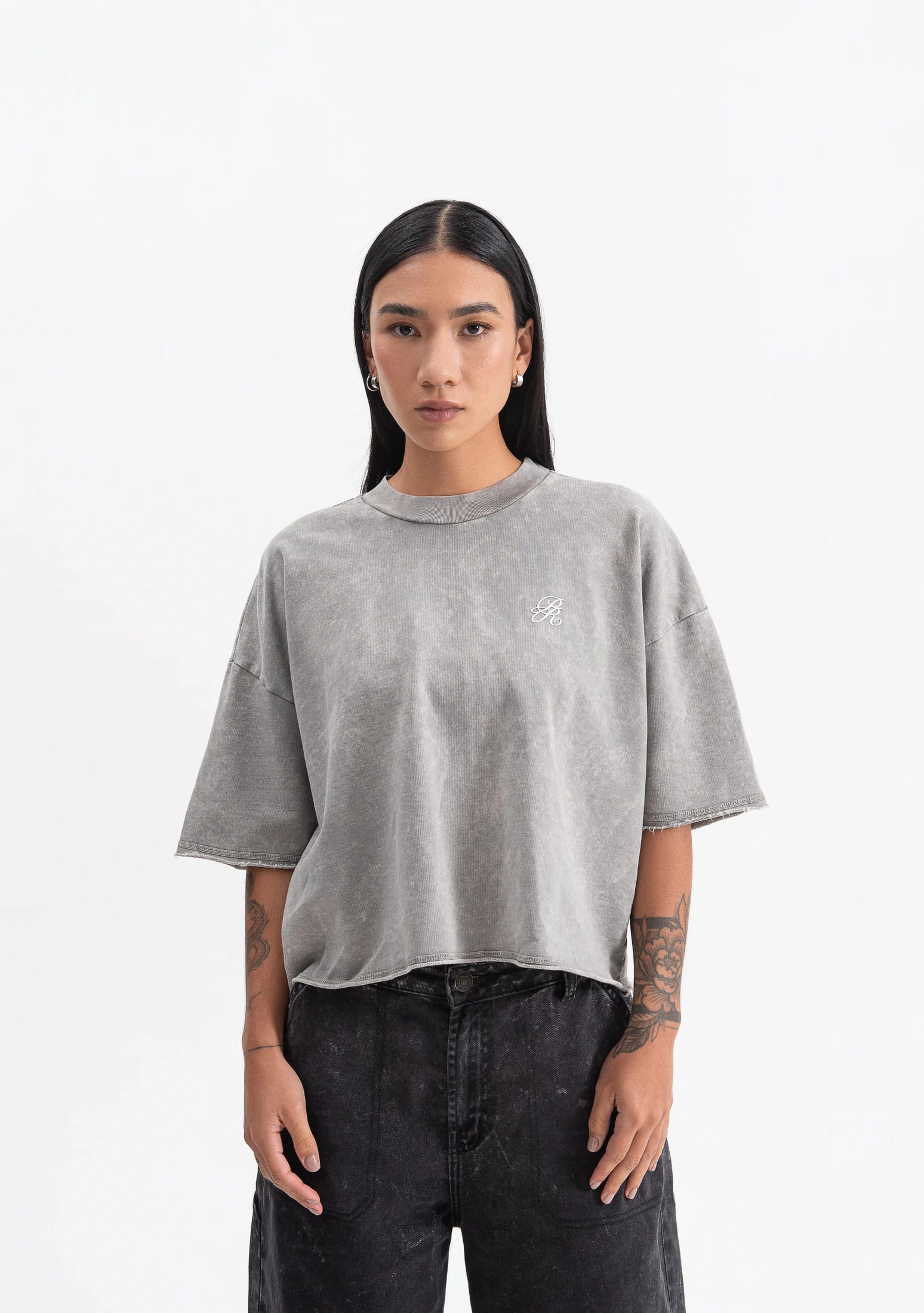 Knockout grey crop top - imagen 2