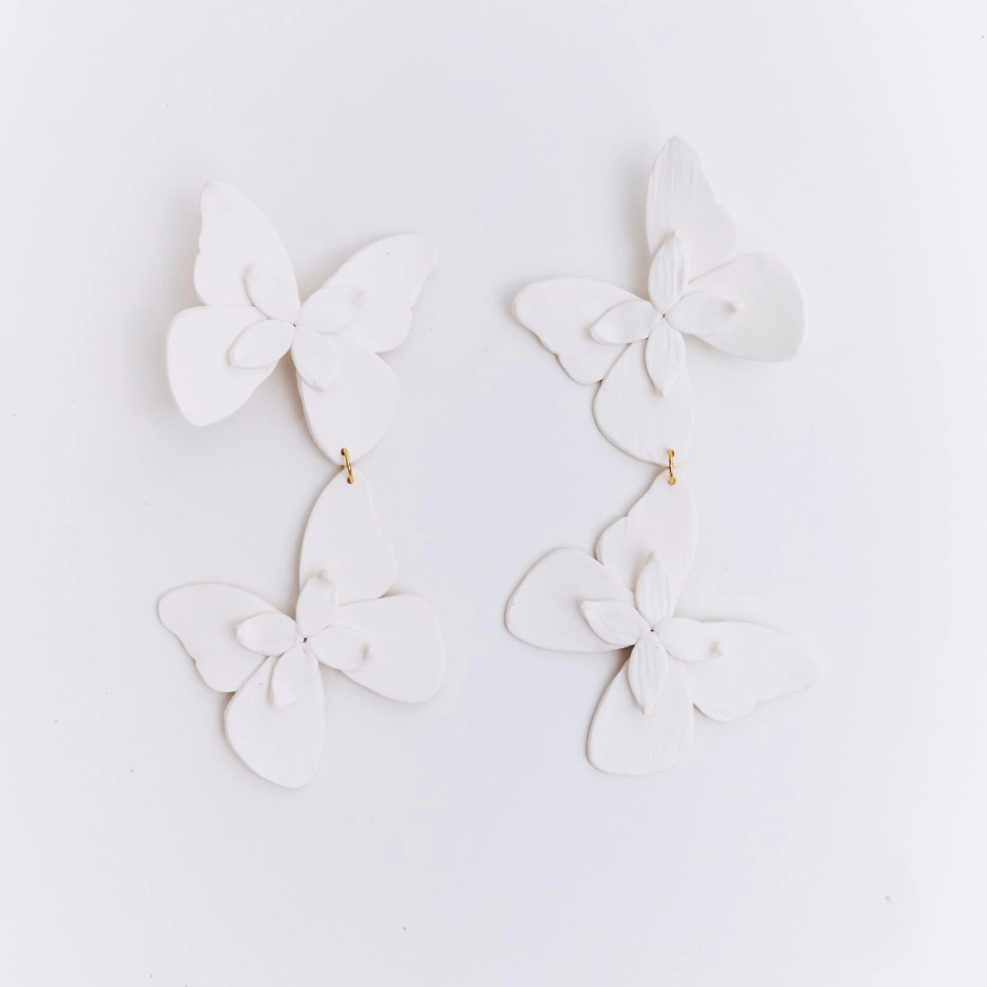 Aretes Alas en Flor Doble - imagen 2