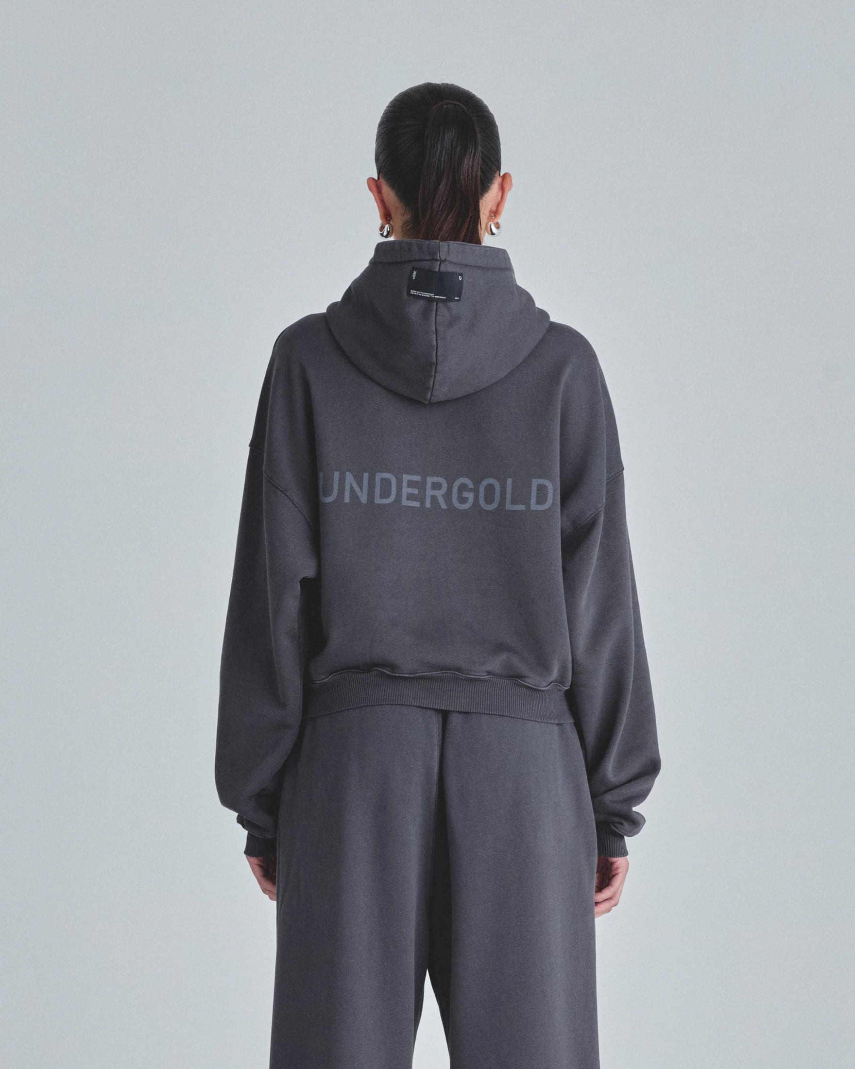 W Line Basic Boxy Fit Hoodie Dark Gray - imagen 7