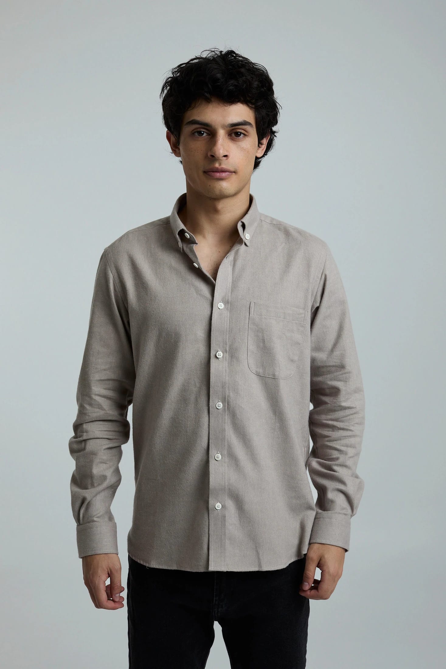 Camisa twill beige - imagen 1