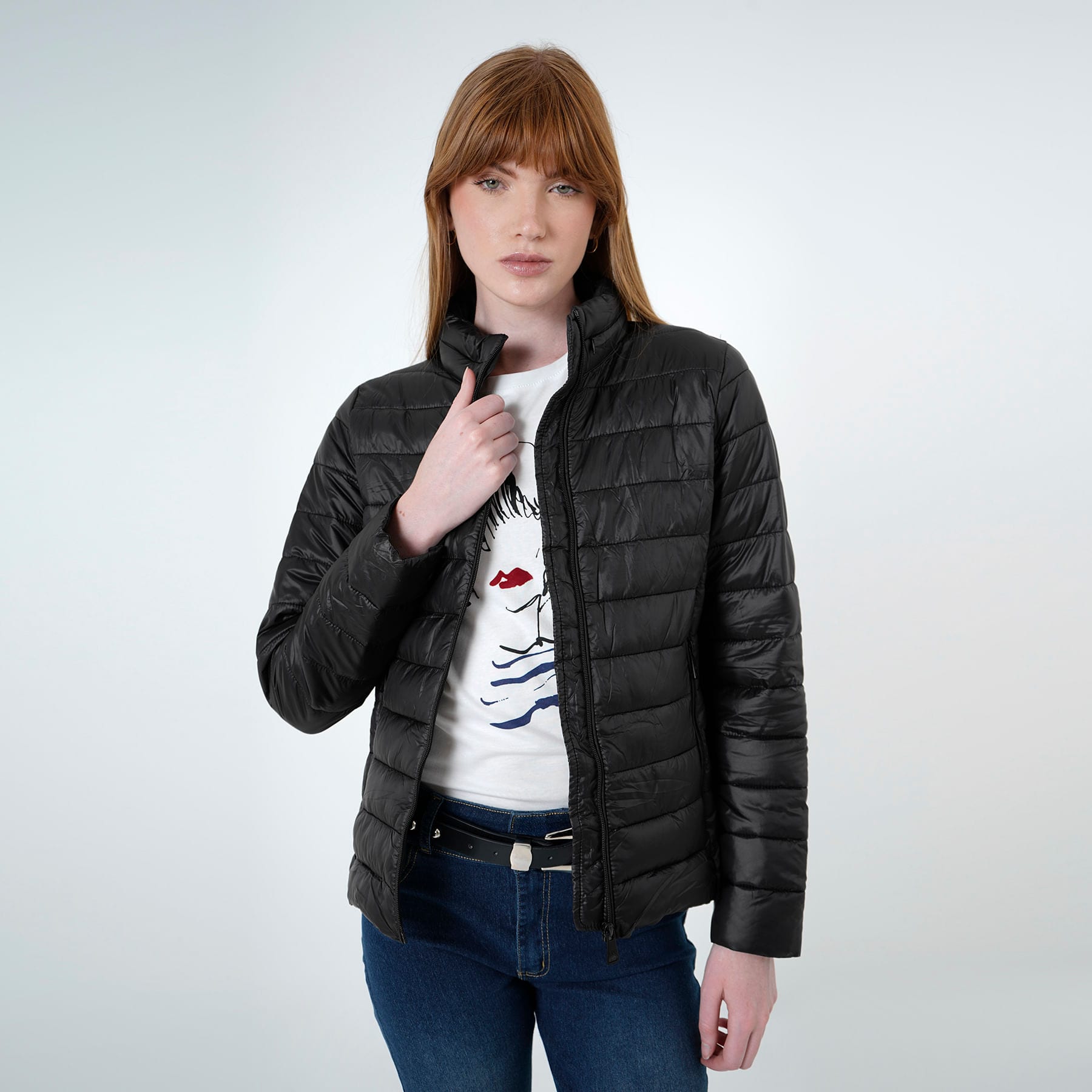 Chaqueta acolchada cuello alto con capucha interna - imagen 30