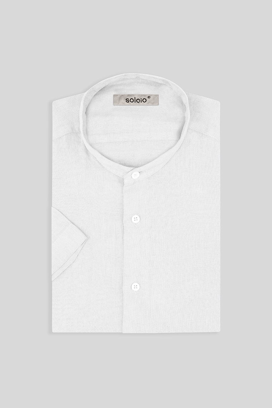 men’s linen shirt mao white mc basic - imagen 3