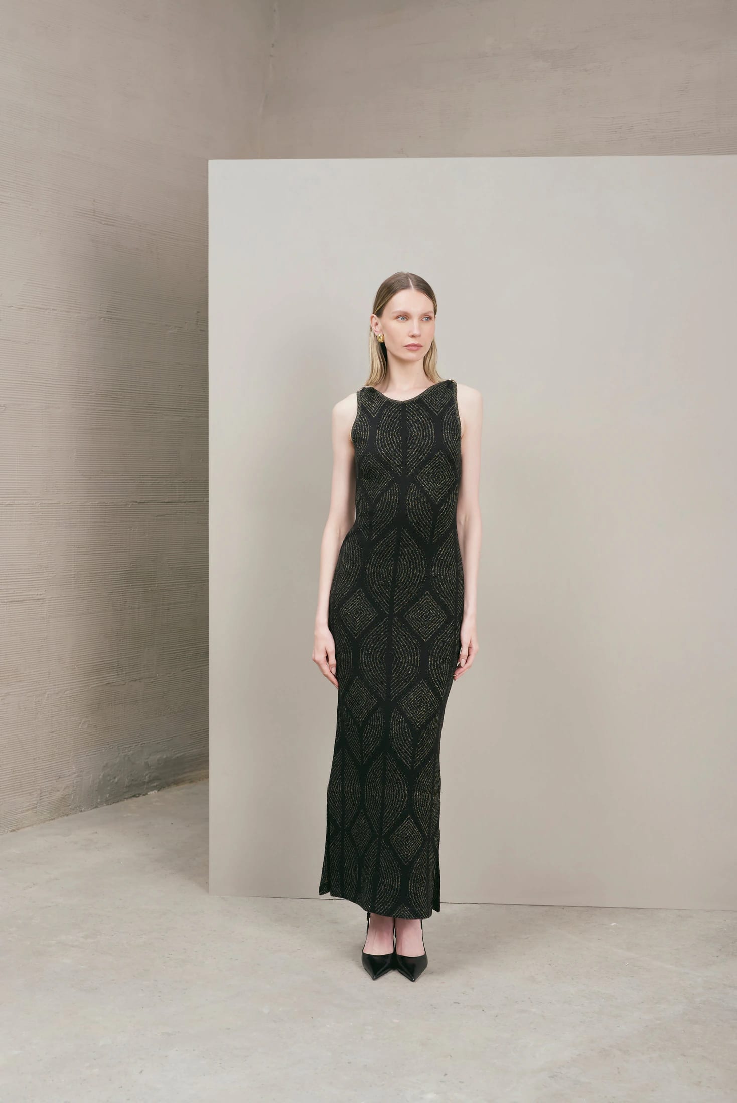 Vestido Atenea Negro-Dorado - imagen 1