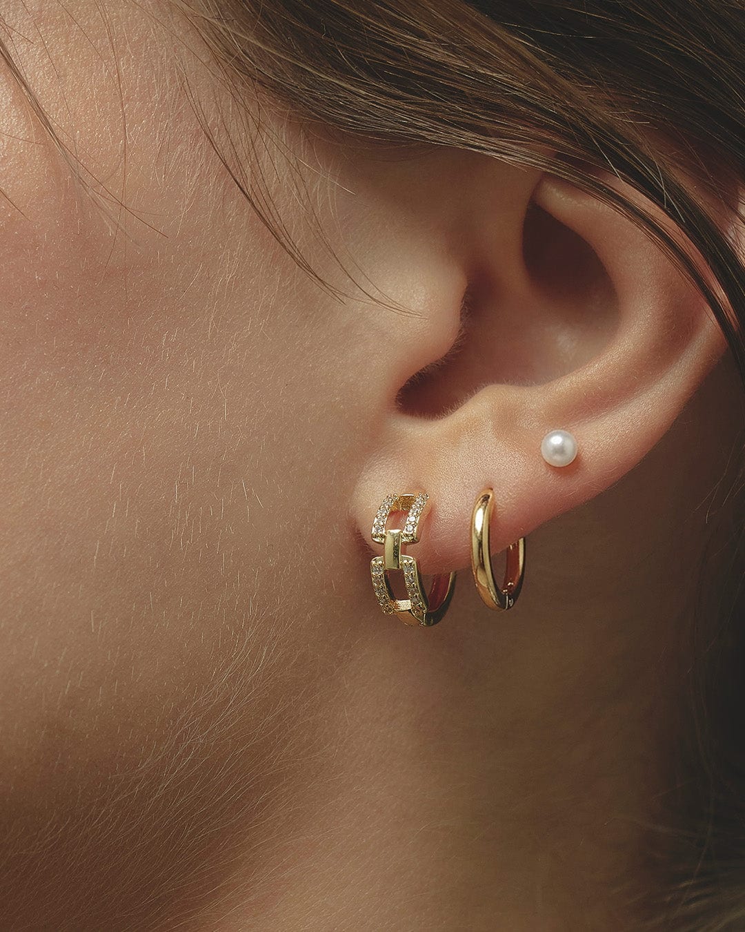Set X3 Aretes Perla - imagen 4