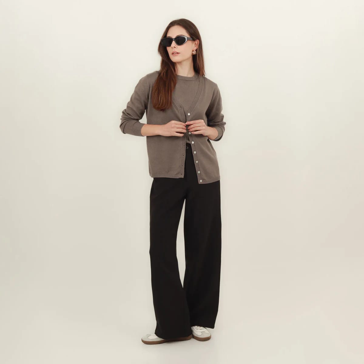 Sweater cardigan con botones manga larga - imagen 2