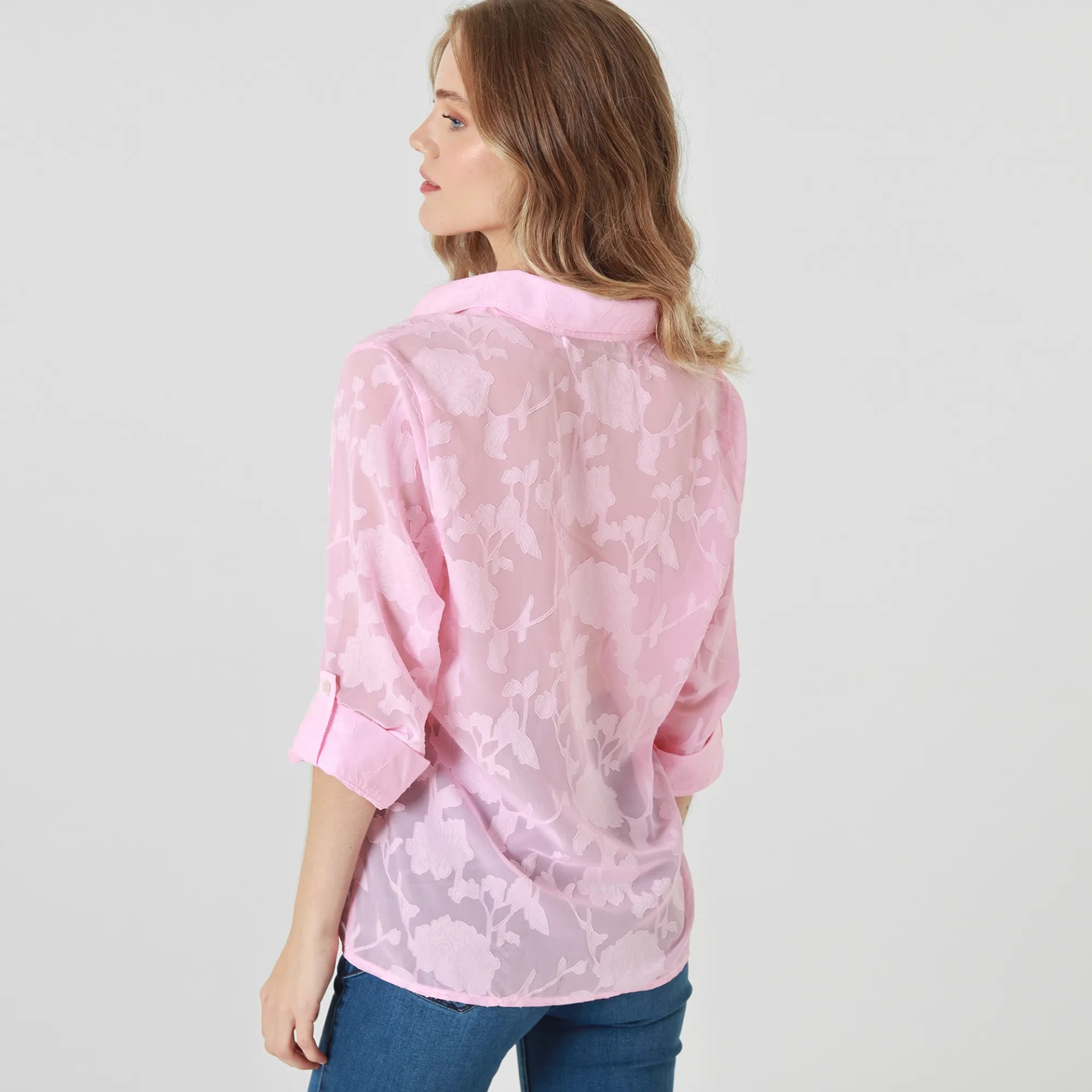 Blusa Cuello Camisero 3 Cuartos - imagen 2